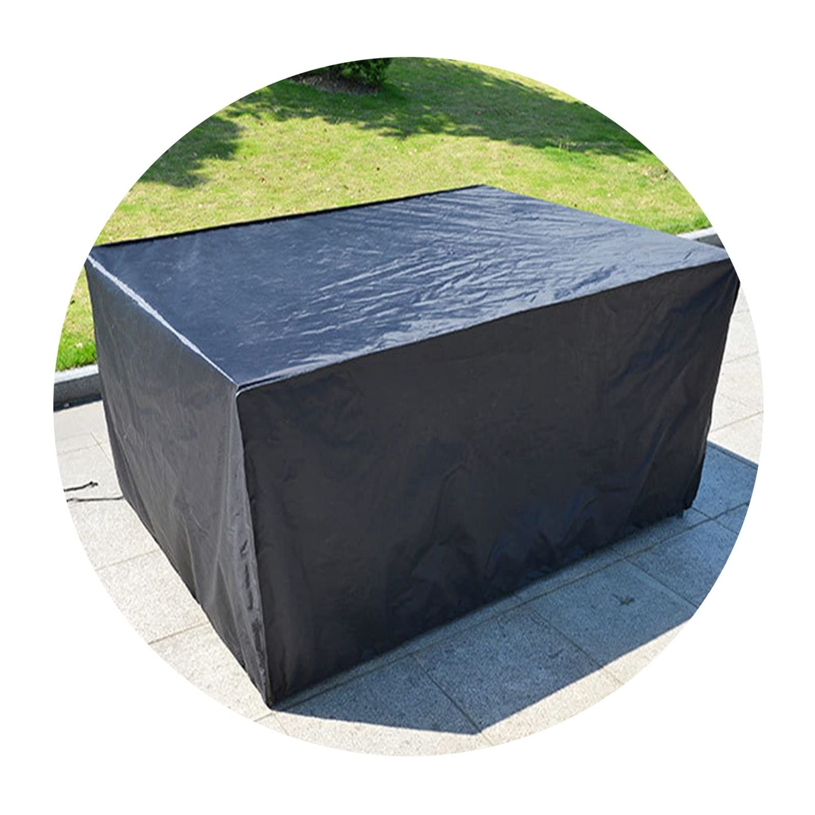 Heavy Duty 420D Oxford Fabric Waterproof Garden Patio Furniture Cover - UV Resistant Outdoor Table Protector for Rectangular Tables 250x250x90cm (Black) | Perfect for Backyard, Deck & Poolside Use