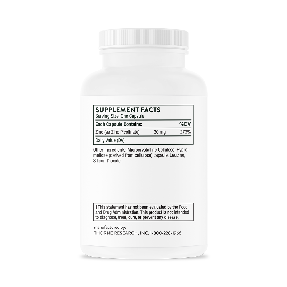 Zinc Picolinate 30mg Supplement - High Absorption Zinc for Immune Support, Skin Health & Metabolism - Vegan Capsules for Men & Women - Daily Wellness & Immune Booster
