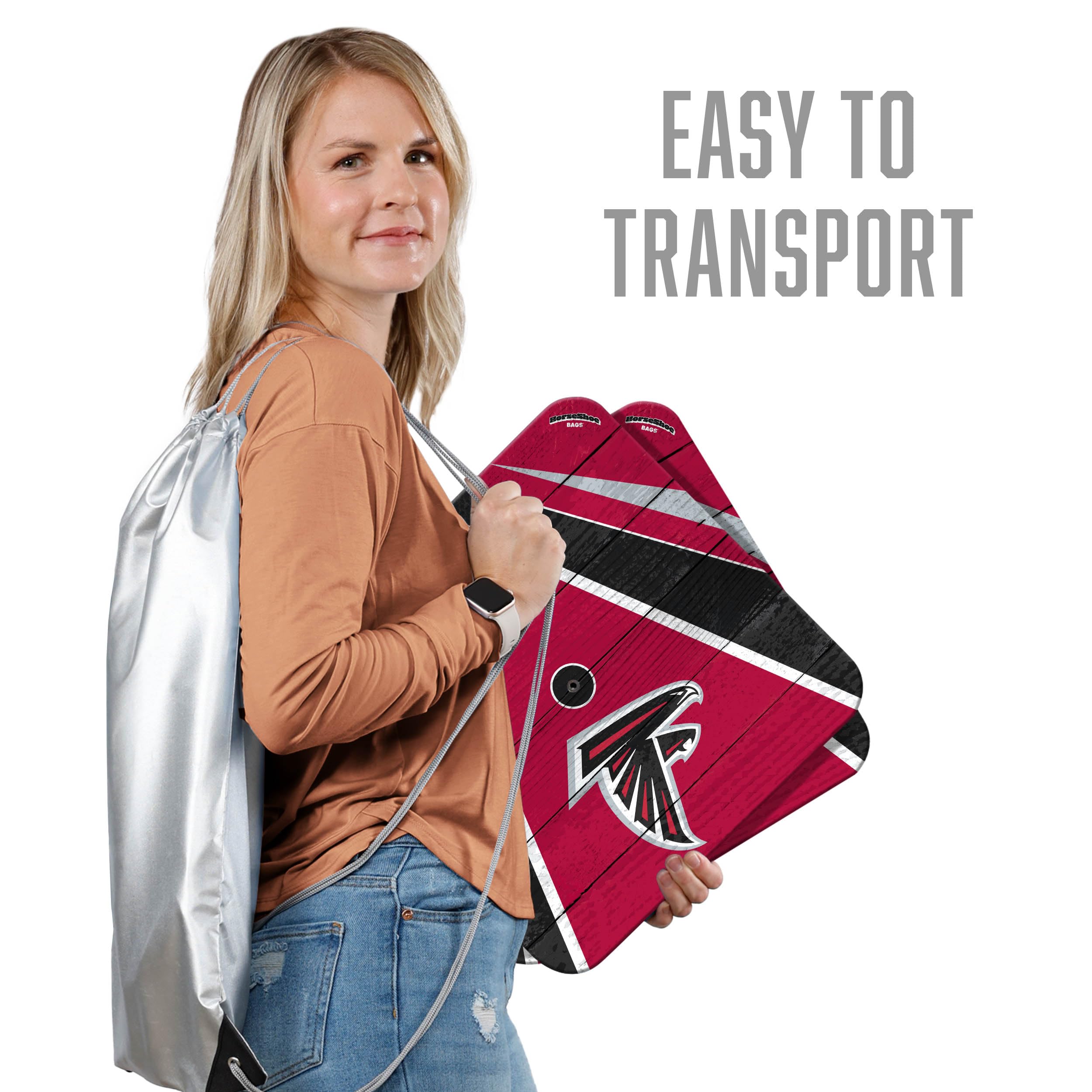 YouTheFan NFL Atlanta Falcons Horseshoe Bags - Officially Licensed Team Logo Crossbody Purse for Women & Men - Perfect for Game Day, Tailgating, and Falcons Fan Gifts