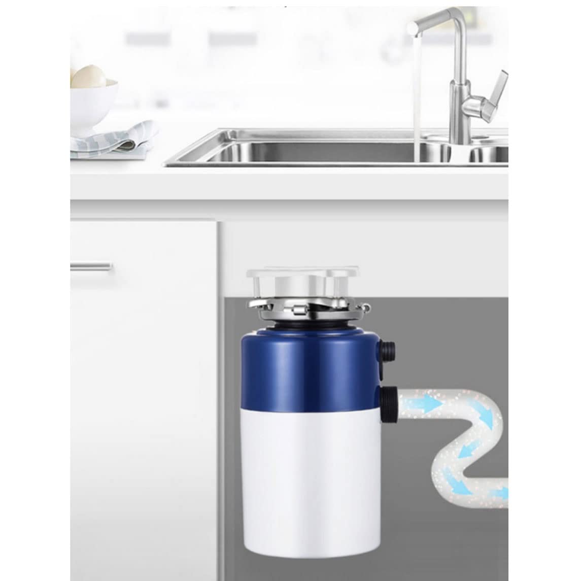 560W Black Kitchen Garbage Disposal - Food Waste Grinder & Recycling Container for Eco-Friendly Home (Perfect for Small Kitchens & Sustainable Living)