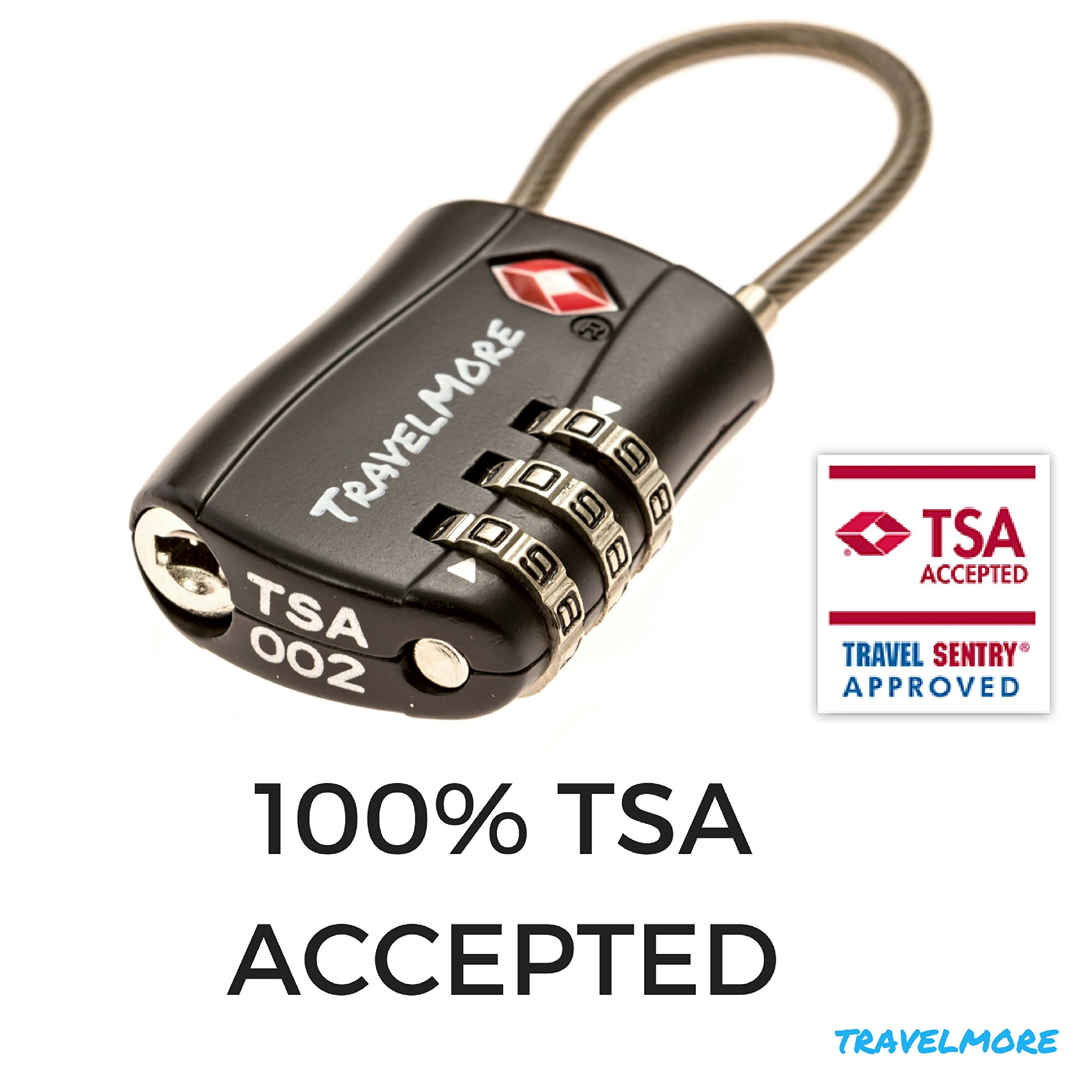 8 Pack TSA Approved Travel Combination Locks for Luggage & Suitcases - 4 Black & 4 Orange - Secure Your Bags During Air Travel & Hotel Stays