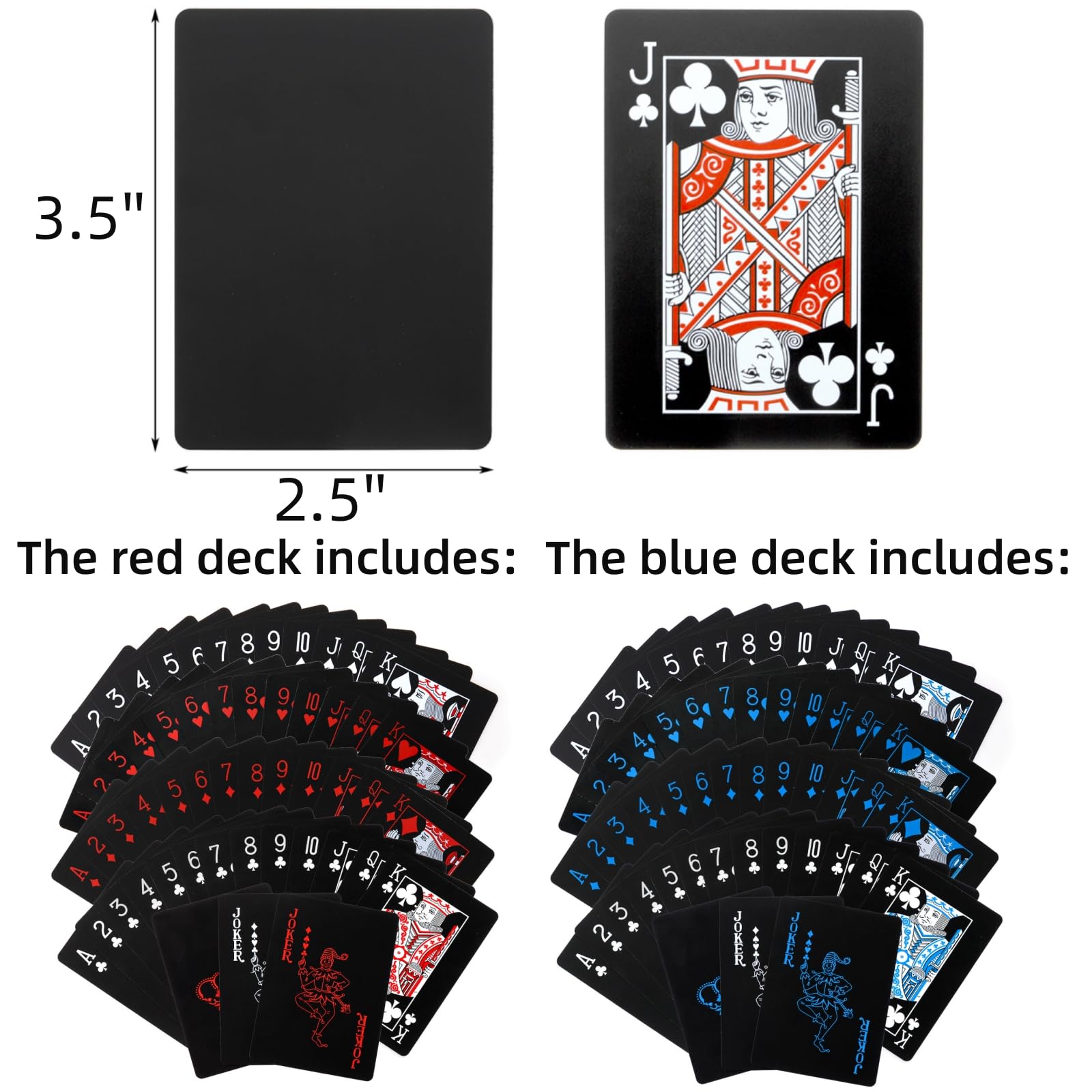 6 Decks of Waterproof Plastic PVC Poker Playing Cards - Standard Index, Gift Box Included - Perfect for Magic Tricks, Blackjack, Euchre & Card Games at Parties, Game Nights & Casino Events