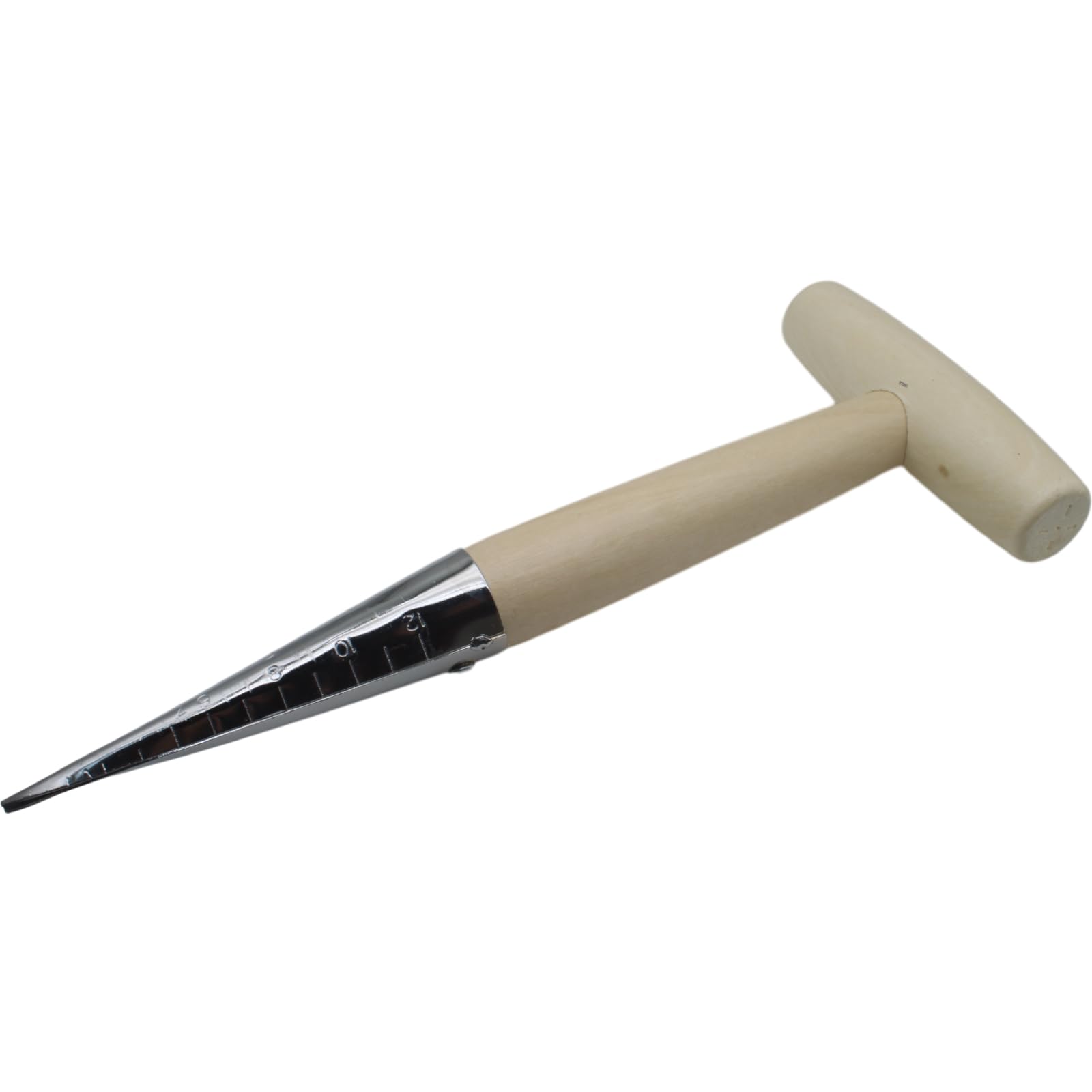 Stainless Steel Garden Hand Dibber Seed Planter Tool with Wooden Handle - Hole Punch Dibbler for Sowing Seeds (1pc) - Perfect for Home Gardening, Planting Vegetables, Flowers and Herbs