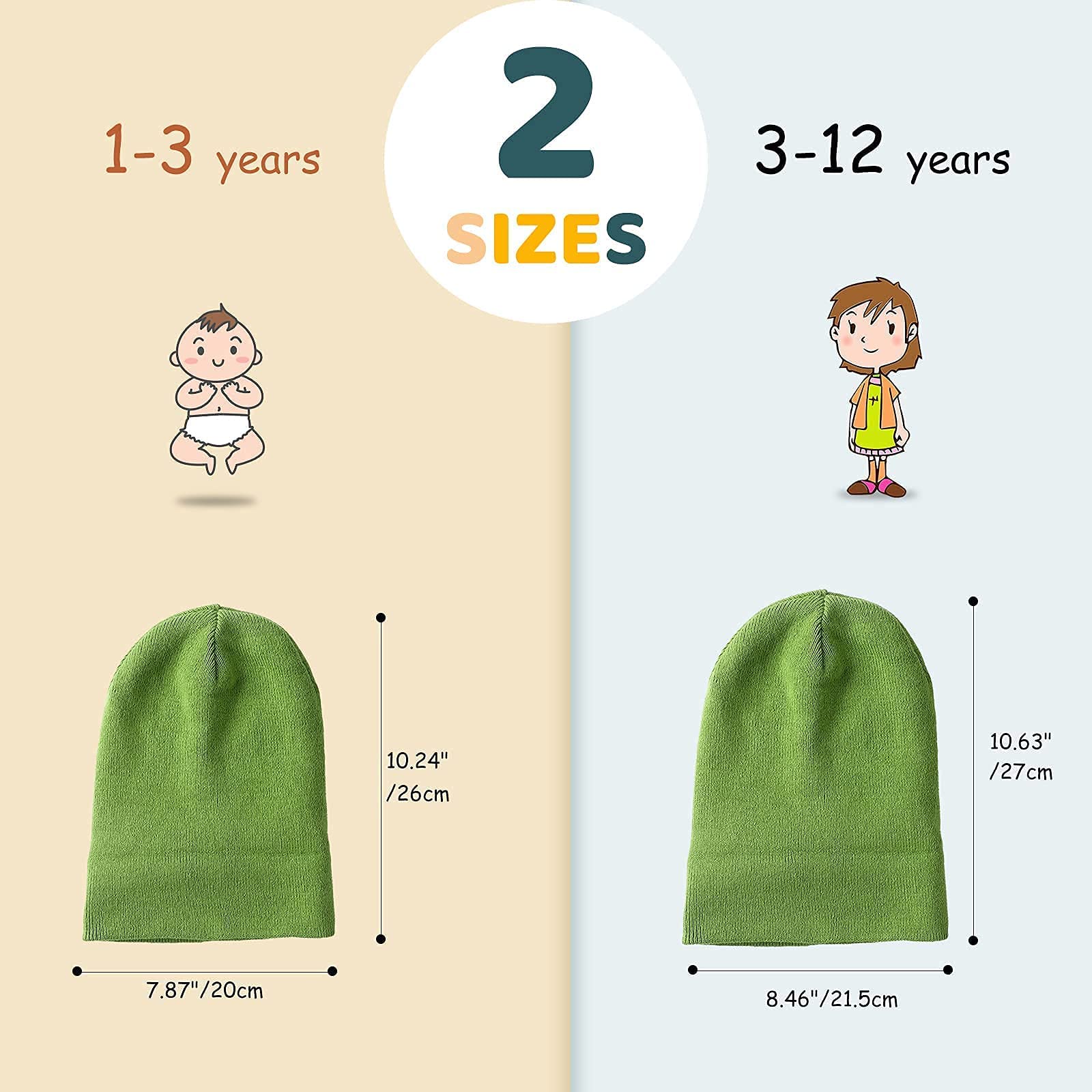 SHINCHIC Baby Winter Knitted Beanie Hat for Boys & Girls - Warm Slouchy Ribbed Cuffed Cotton Skull Cap for Toddlers - Perfect for Cold Weather, Outdoor Play & Family Photos