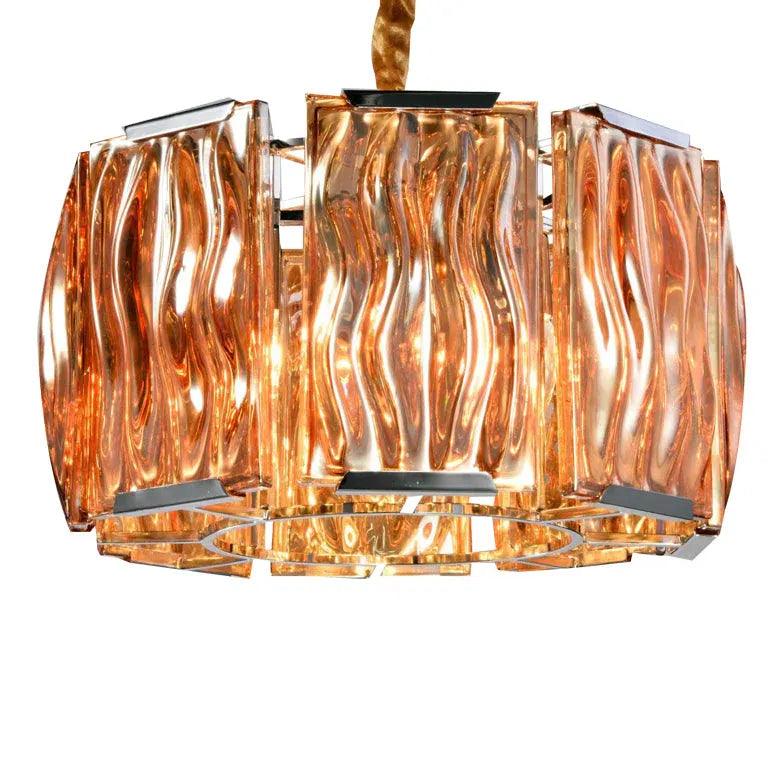 Modern Round Crystal Chandelier for Bedroom - Elegant Ceiling Light Fixture for Master Bedroom, Nursery & Dining Room Decor