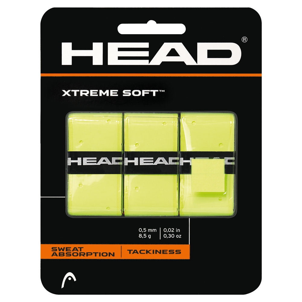 Xtreme Soft Overgrip Tennis Racket Grip - 3 Pack (Yellow) | Non-Slip Sweat Absorbent Cushion | Perfect for Tennis, Badminton, Squash & Racquetball Players