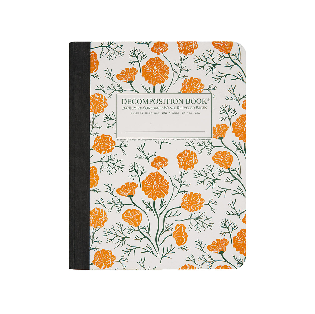 California Poppies Large Notebook - Lined Journal for Writing, Note Taking & Sketching - Perfect for School, Office & Travel - Aesthetic Floral Design (8.5