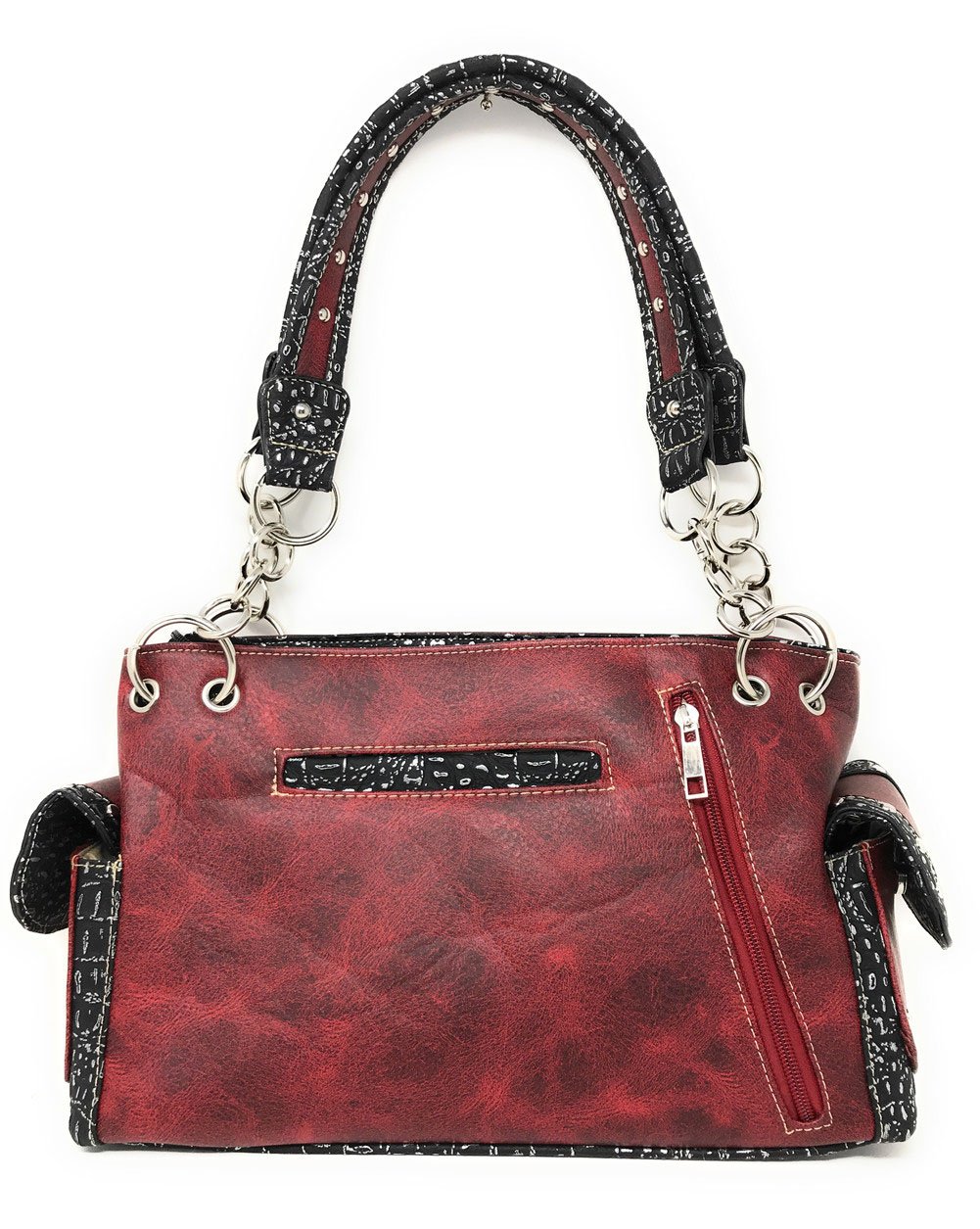 Stylish Women's Skull & Bones Skeleton Handbag with Matching Wallet - 6 Trendy Colors for Gothic Fashion, Halloween Costumes & Alternative Style Outfits