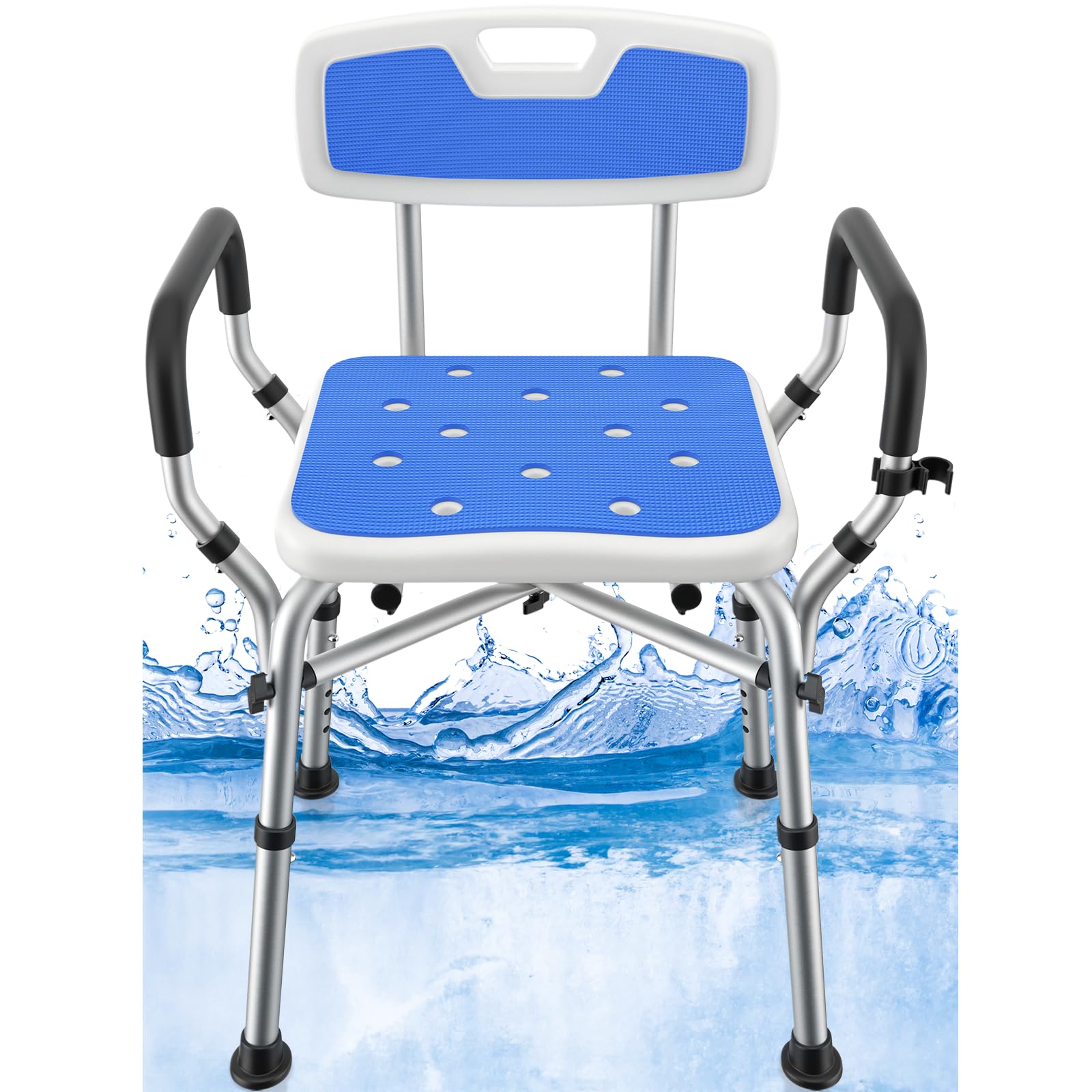 **BRITULIF Adjustable Shower Chair for Elderly & Disabled – 6 Height Options, Durable Aluminum Tubing – Safe Bath Seat for Seniors & Adults – Ideal for Bathroom Safety & Mobility Assistance**    *(Use Cases: Perfect for elderly care, post-surgery recovery, disability support, and safe bathing at home.)*