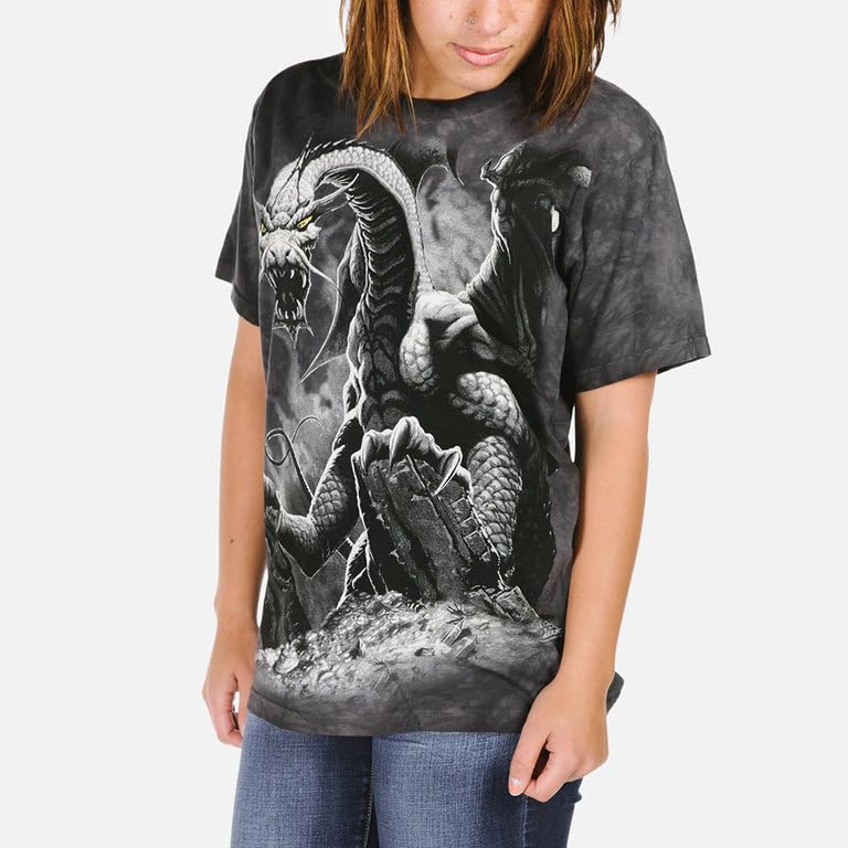 The Mountain Men's Dragon T-Shirt - Cool Graphic Tee for Men - Soft Cotton Comfort Fit - Perfect for Casual Wear, Gifts & Outdoor Adventures
