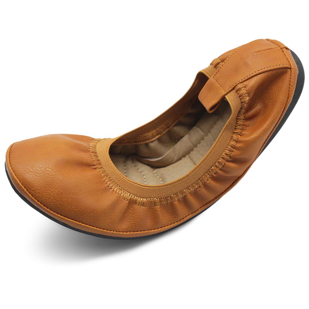 Ollio Women's Comfort Ballet Flats with Shoe Collar Pull Tab - Slip-On Loafers for Work, Office & Casual Wear