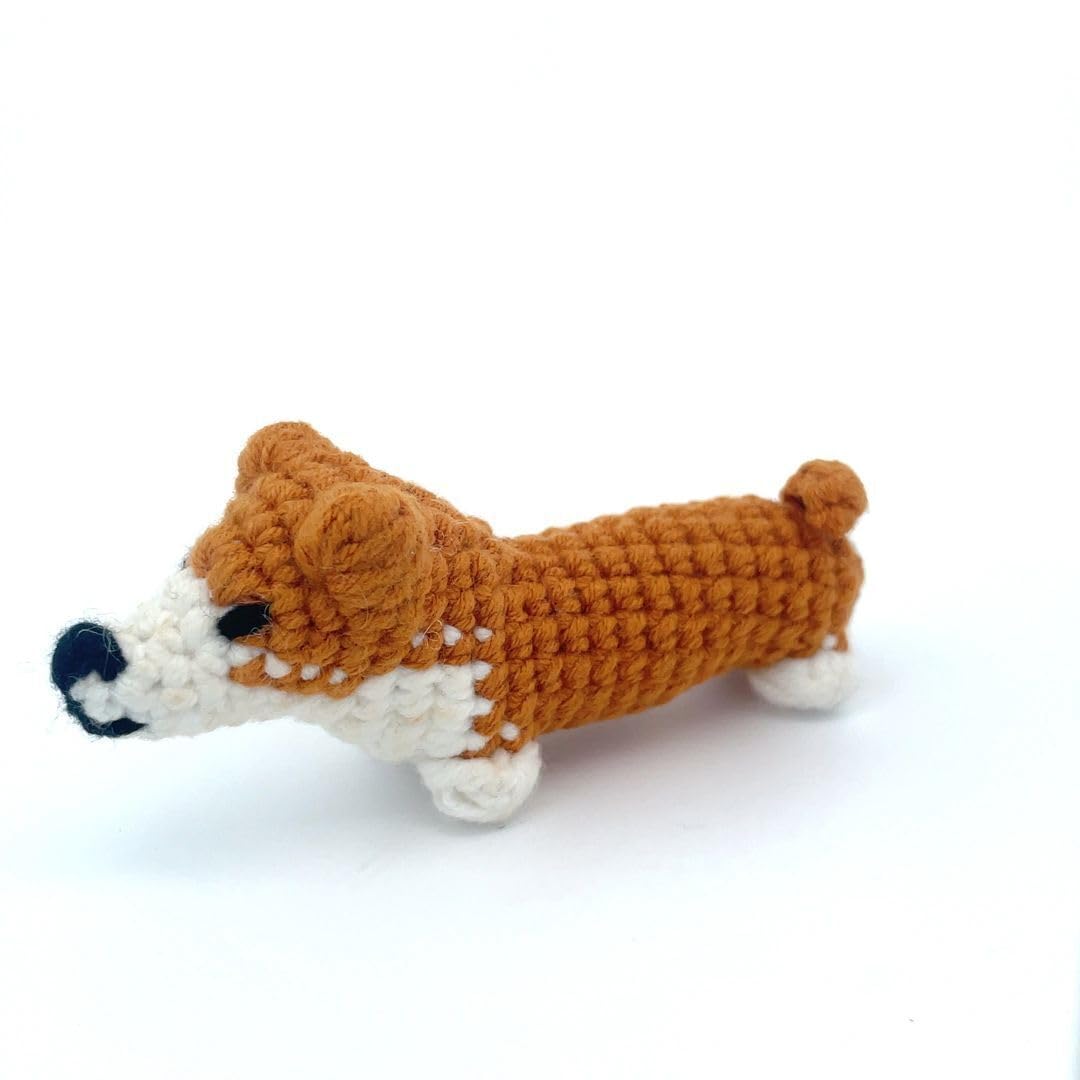 Handmade Mini Corgi Dog Amigurumi Crochet Plush Toy - Cute Stuffed Animal Gift for Dog Lovers (Style 2) | Perfect for Nursery Decor, Birthday Presents & Kawaii Collectibles