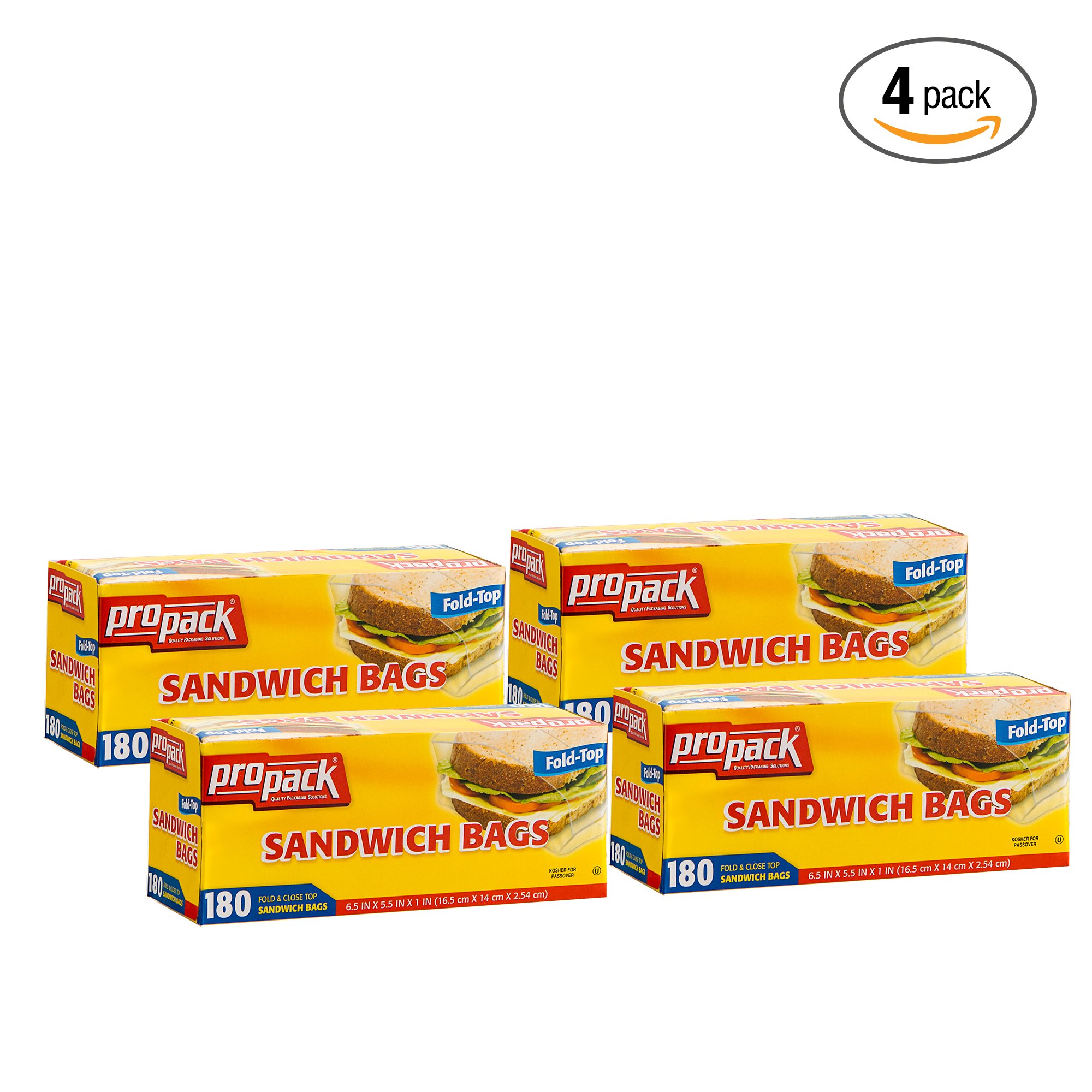 Eco-Friendly Disposable Plastic Sandwich Bags with Fold Close Top - 720 Bags (4 Packs) | Perfect for Food Storage, Meal Prep, School Lunches, Travel Snacks & Picnics | BPA-Free Sandwich, Fruit, Nuts, Cookies & Snack Bags for Home, Office & Outdoor Use