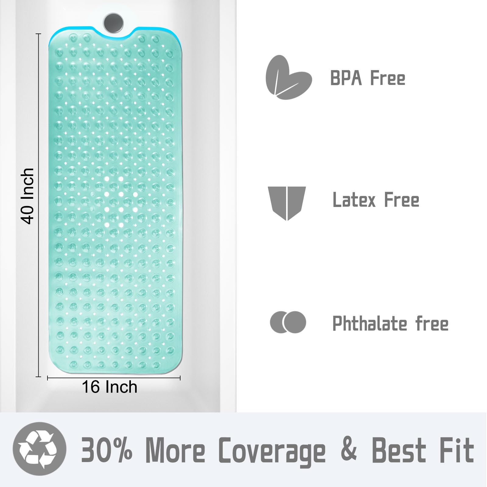 Non-Slip Shower Mat for Bathtub - 40