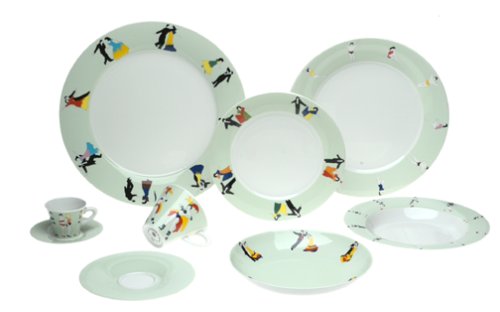 FrancisFrancis! 9-Piece Porcelain Dinnerware Set - Elegant Mint Green Tableware for Formal Dining & Special Occasions