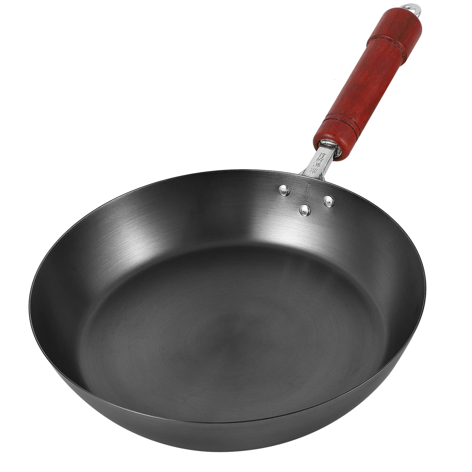 Premium Pure Iron Skillet - Nonstick Carbon Steel Wok Pan for Induction Cooker & Gas Stoves - Perfect for Stir-Frying, Searing & Deep Frying