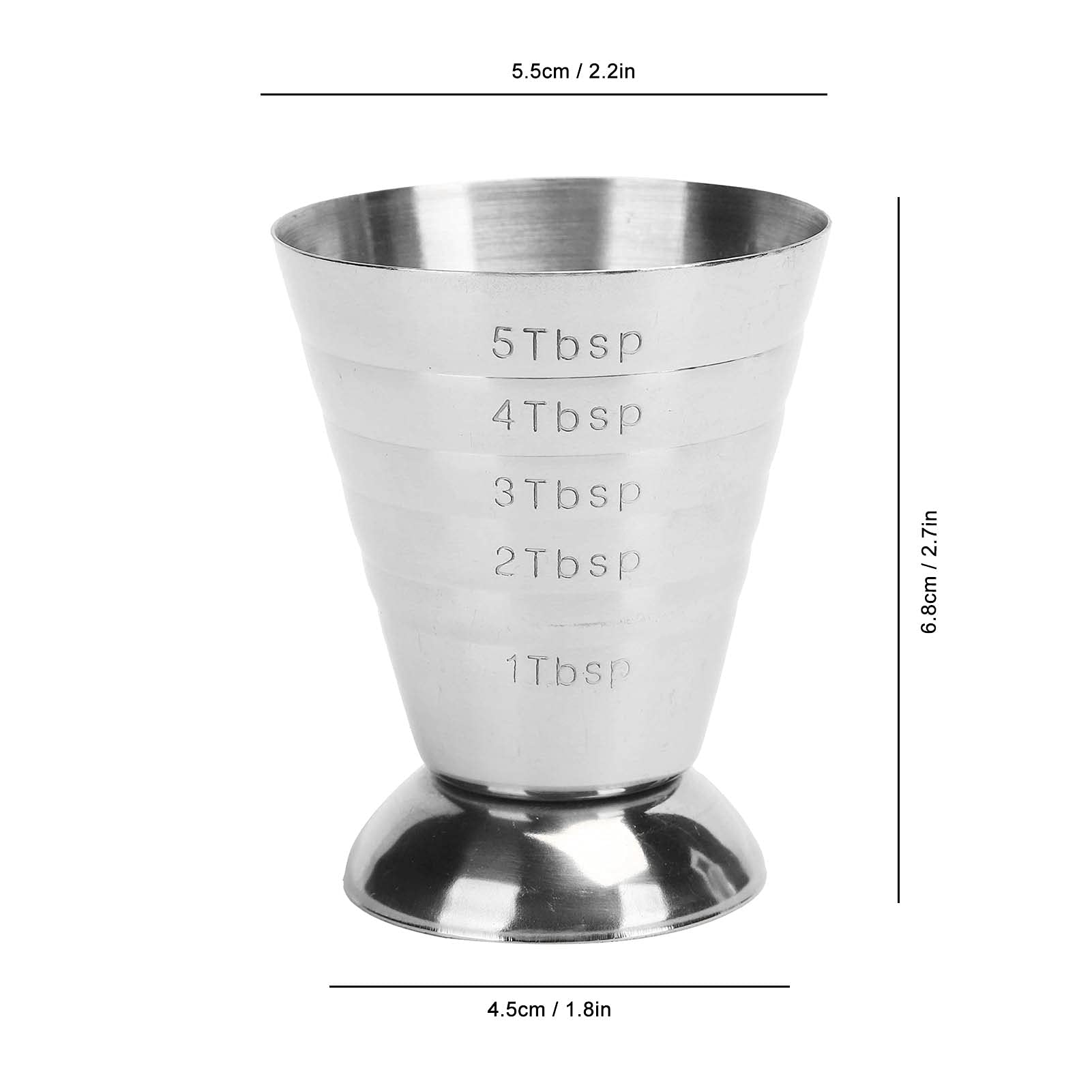 75ml 2.5oz Stainless Steel Measuring Cup with Scale - Professional Cocktail Jigger for Bartenders, Home Bars & Restaurants - Multi-Purpose Ounce Cup for Mixing Drinks, Cooking & Baking - Perfect for Bars, Hotels, Cafes & KTVs