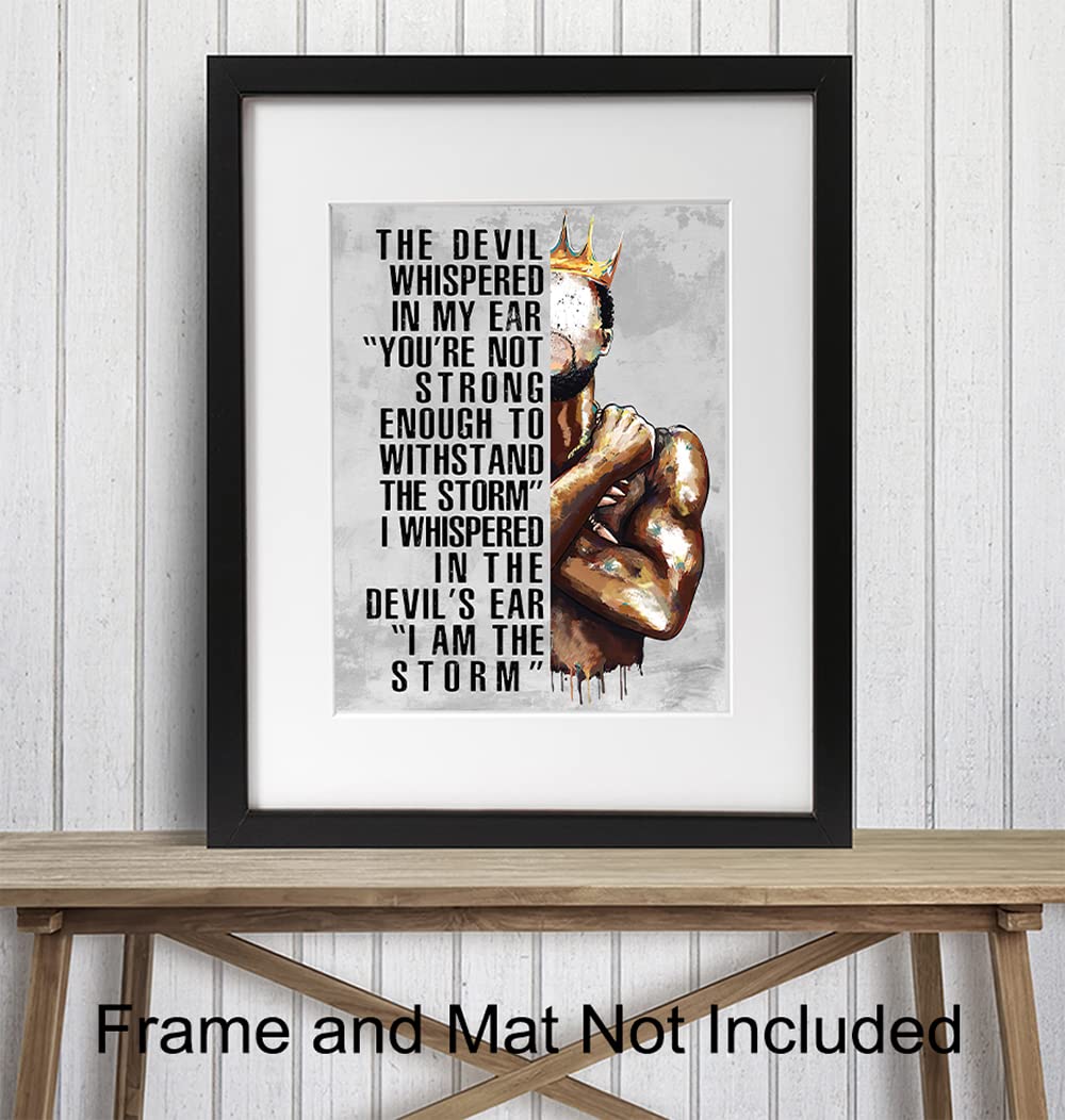 Black Art for Men - Motivational Posters & Afro Wall Decor for Office & Man Cave