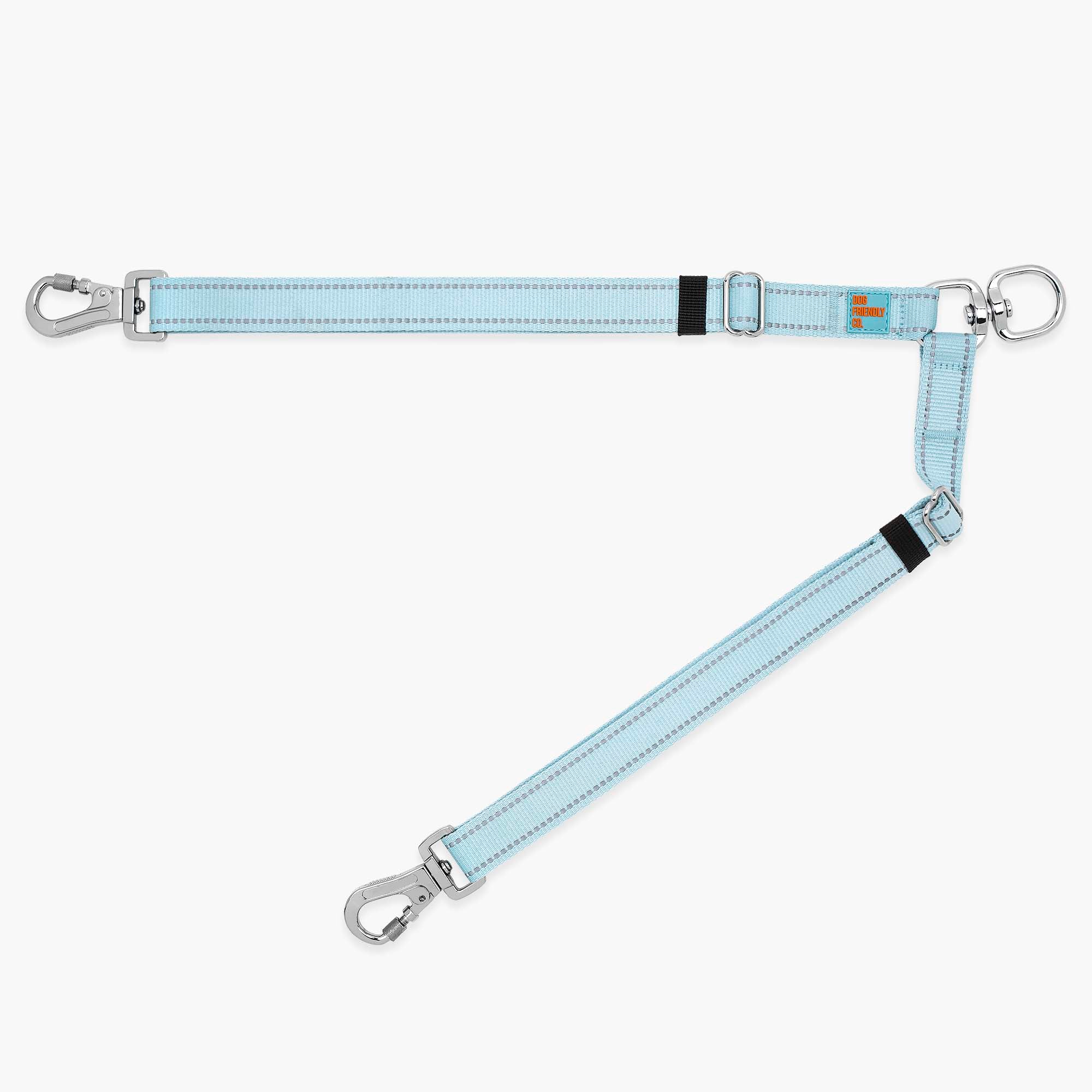 Dog Lead Splitter for 2 Dogs - Sky Blue Leash Connector | Tangle-Free Dual Dog Walking | Perfect for Hiking, Running & Outdoor Adventures