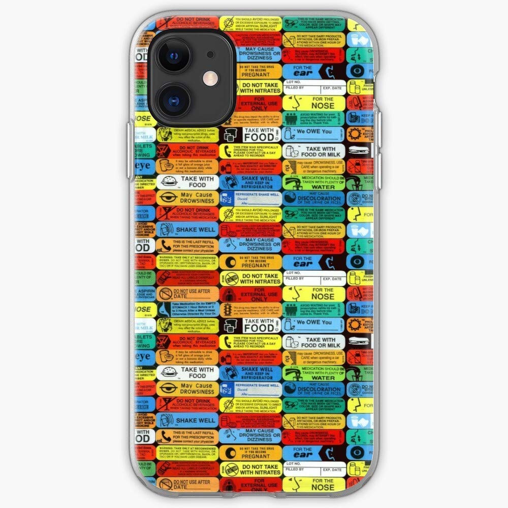 Pharmacist Pharmacy Pharm Label Design Snap Phone Case Cover for iPhone 13/12 Pro Max/11 Pro Max/SE 2020/6/6s/7/8/7 Plus/Xr/X/Xs - Unique Medical-Themed Protective Cover for Healthcare Professionals & Students