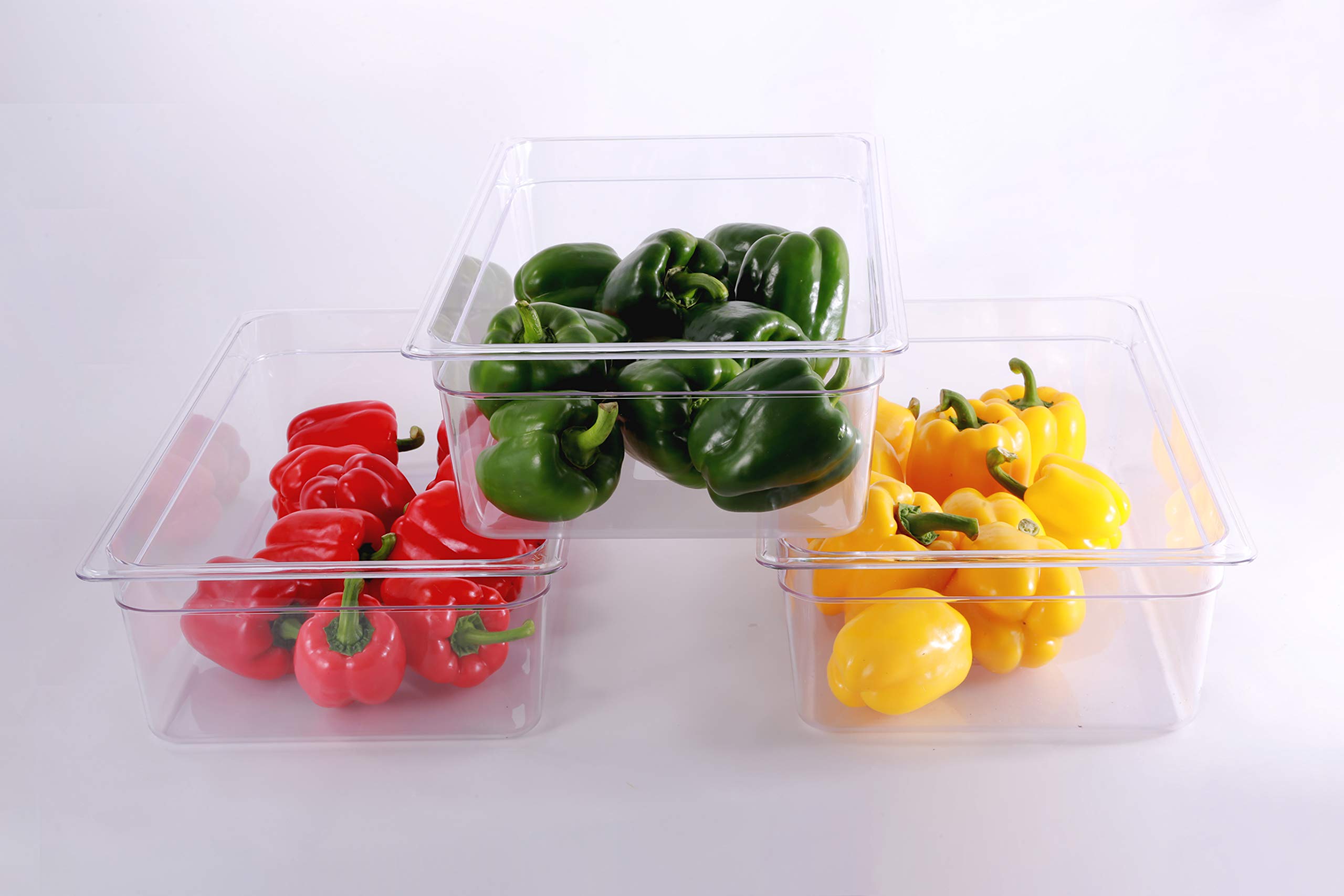 Commercial Grade 1/1 Full Size Polycarbonate Food Pans - 2.5