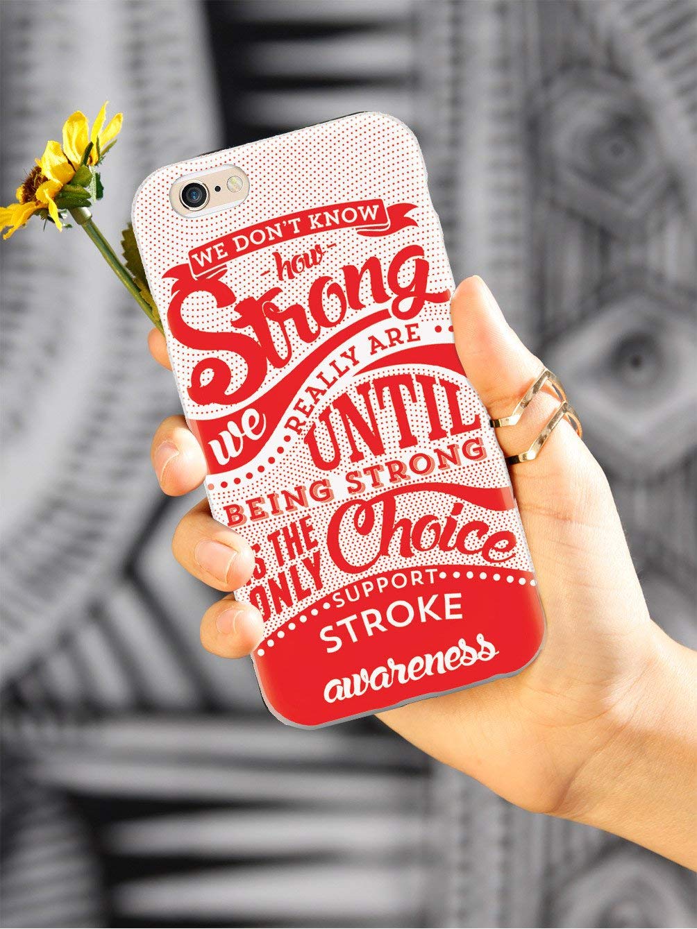 Inspired Cases - Premium 3D Textured Protective Phone Case Compatible with iPhone 12 - Stroke Awareness Design - Durable & Stylish Cover for Everyday Use, Travel & Outdoor Activities