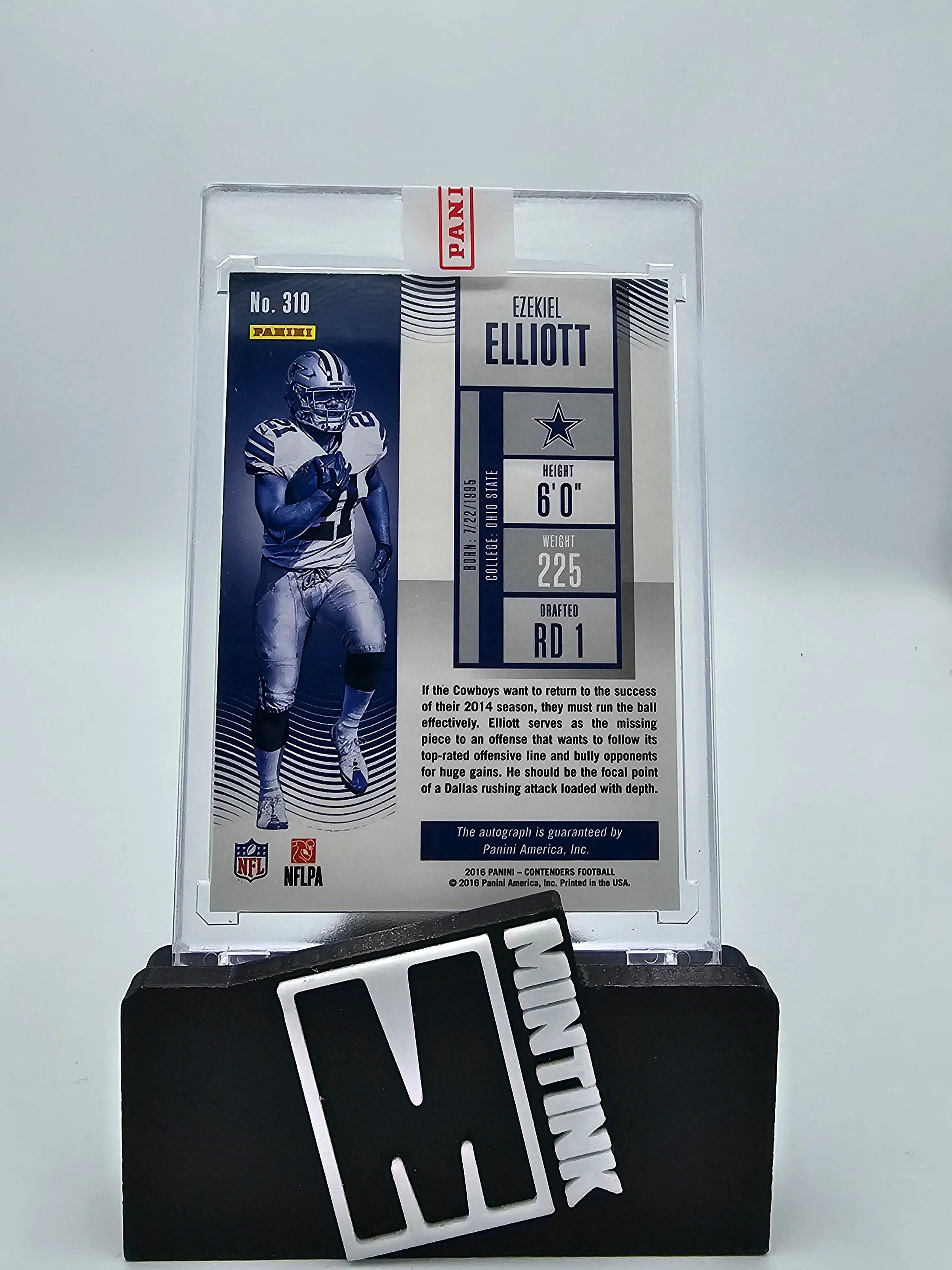 2016 Panini Contenders Ezekiel Elliott Rookie Ticket Auto #310 - NFL Football Trading Card for Collectors & Fans - Perfect for Sports Memorabilia Displays & Investment Collections