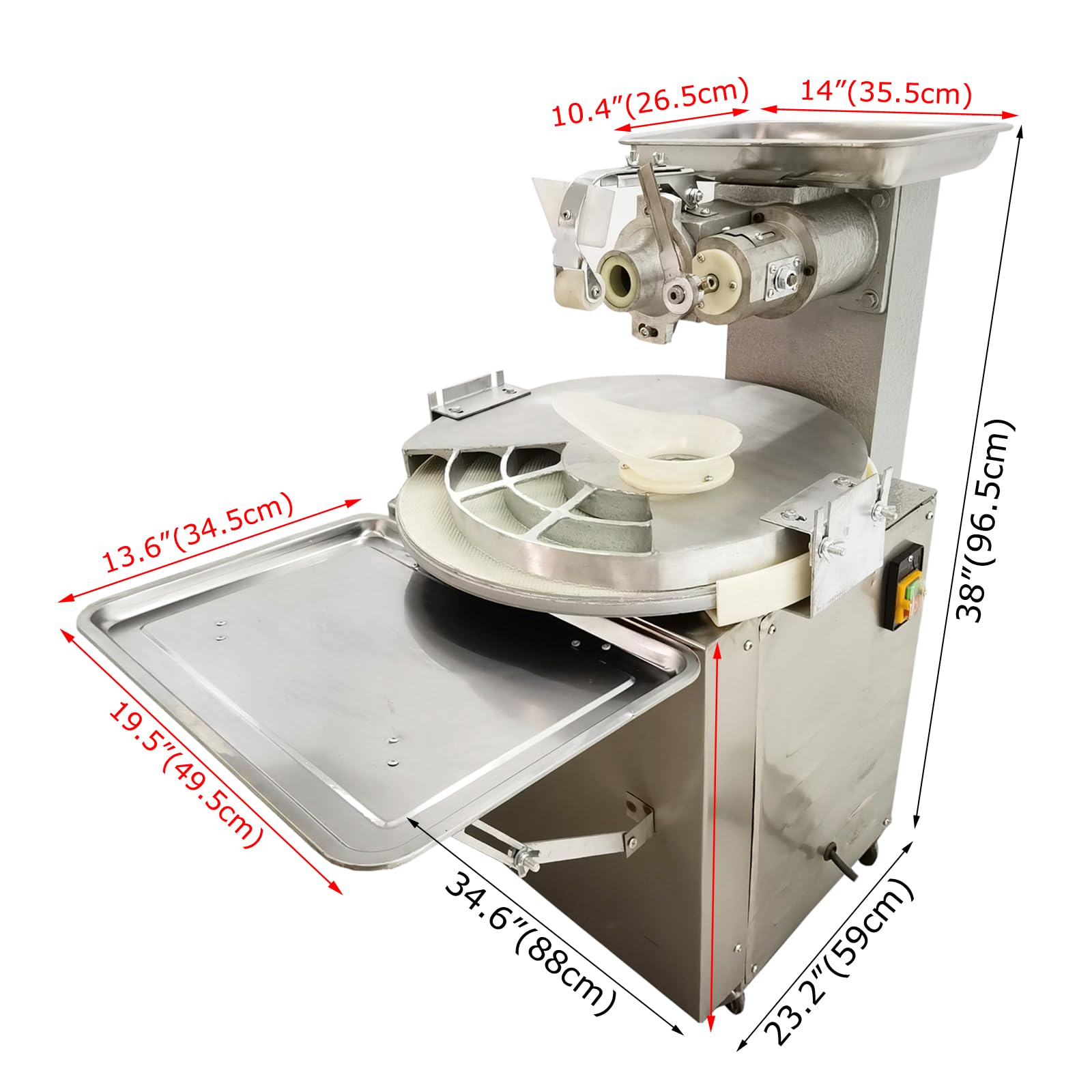 INTSUPERMAI Commercial Dough Divider and Rounder Machine - 40g-70g Dough Ball Cutting & Forming Equipment for Bakeries, Pizza Shops & Restaurants | Perfect for Bread, Pastry & Pizza Dough Preparation