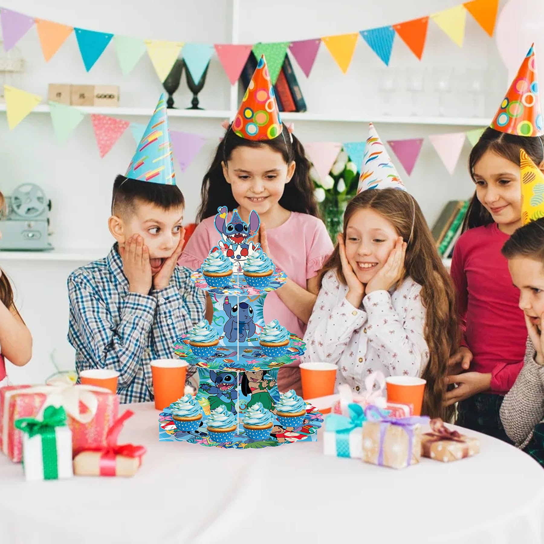 3-Tier Cupcake Stand Holder for Wedding, Birthday & Baby Shower - Alien Themed Dessert Tower Display for Party Decorations & Events - Perfect for Candy Buffets, Dessert Tables & Special Celebrations