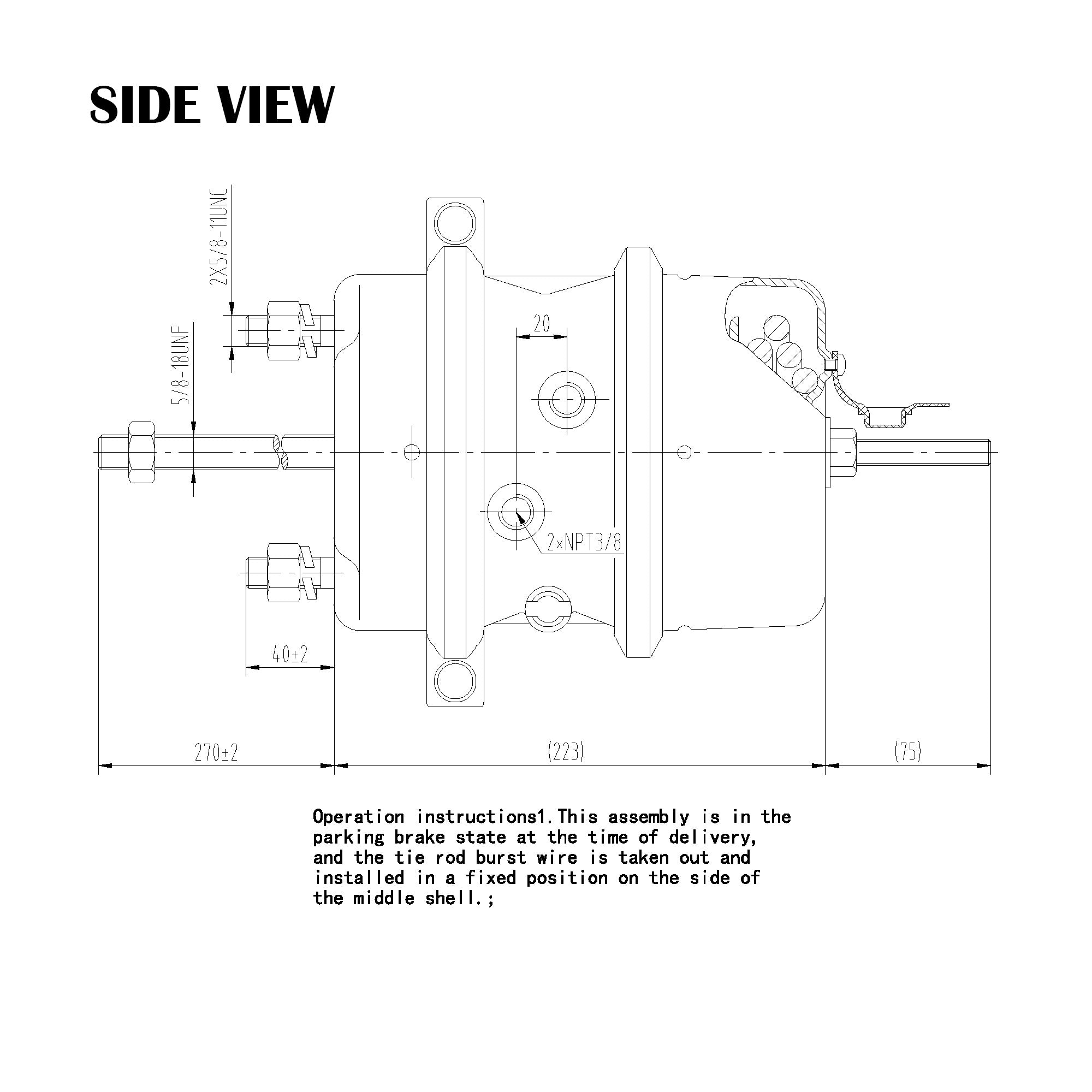 Fortpro 2424 Sealed Brake Chamber - 2.5 Inch Standard Stroke | F224756 | Heavy Duty Truck & Trailer Brake System Replacement Part