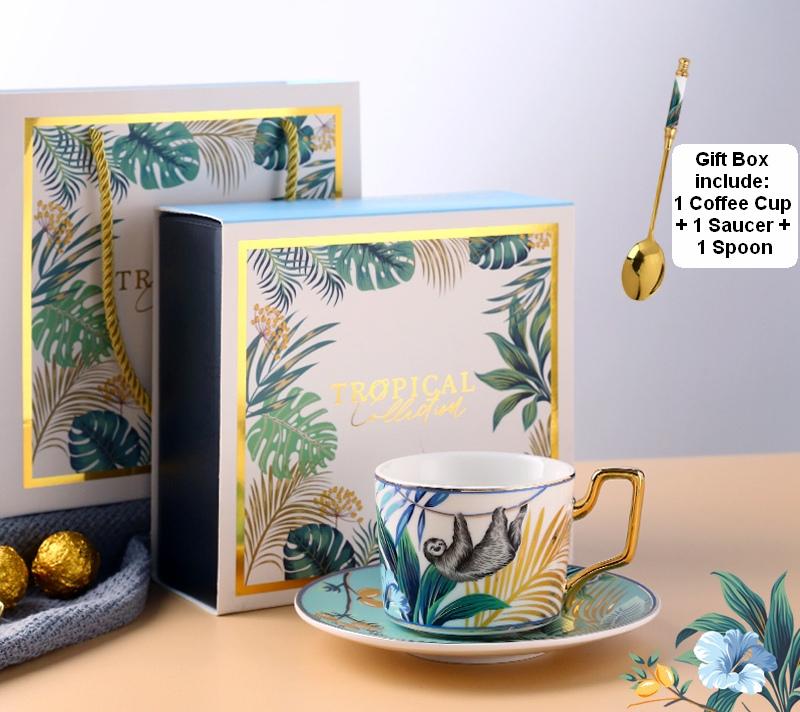 Elegant Butterfly Pattern Porcelain Coffee Cups with Gold Trim & Saucer Set - Perfect for Afternoon Tea, Gifts, and Home Decor - Includes Gift Box