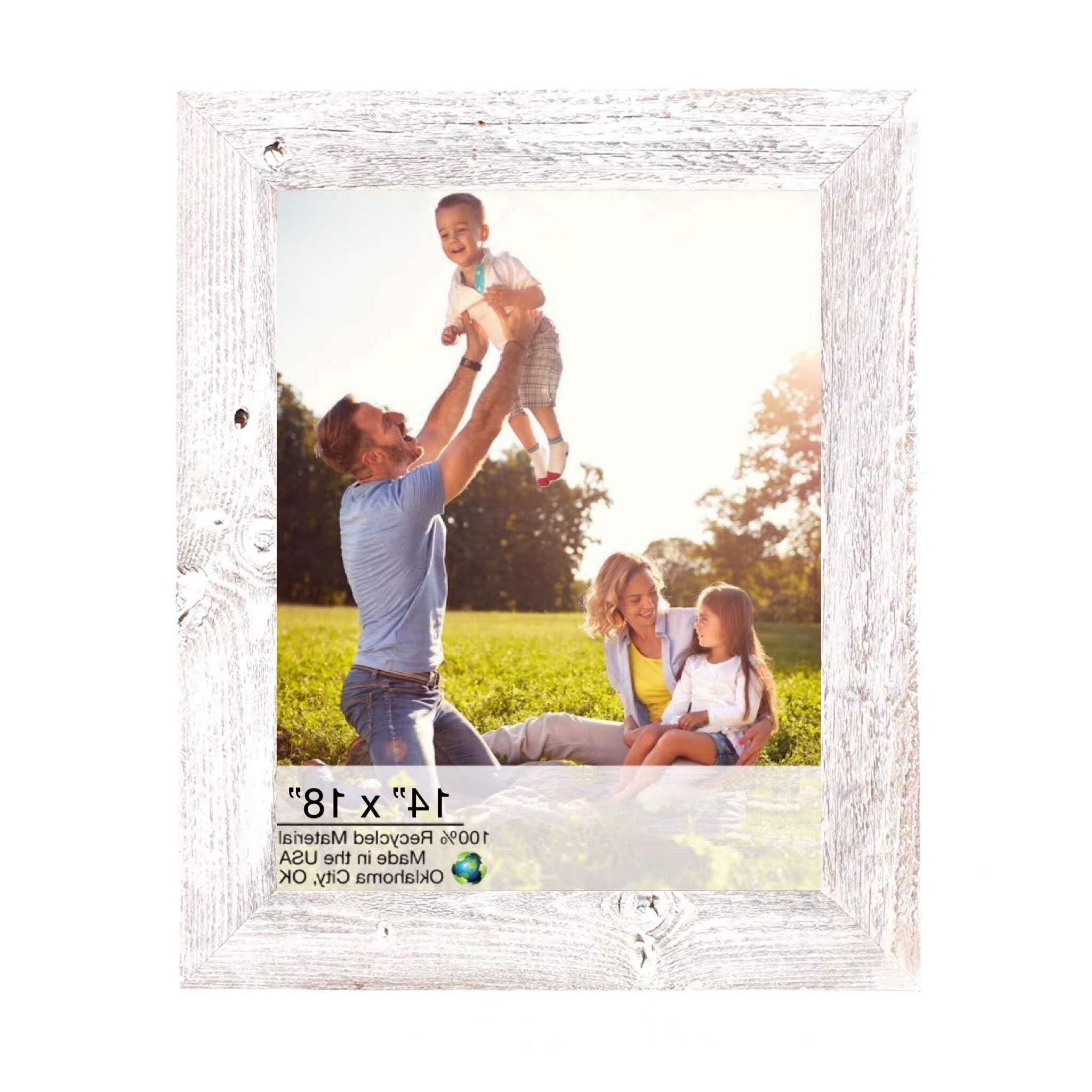 HomeRoots 14x18 Inch Whitewashed Wood Picture Frame - Perfect for Wall Decor, Family Photos & Art Display in Living Room, Bedroom or Office