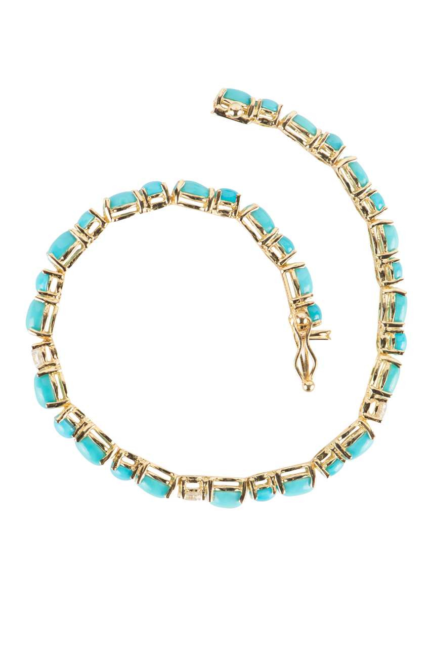 Sleeping Beauty Turquoise & Diamond Bracelet – Elegant Handmade Jewelry for Women, Perfect for Weddings, Parties & Gifts | Free Shipping USA