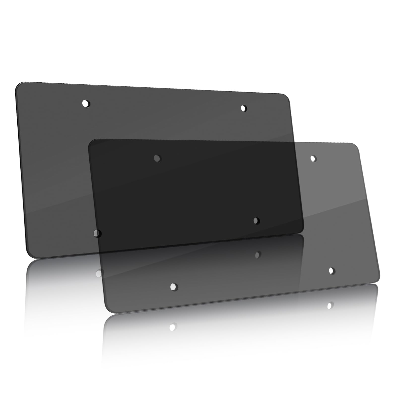 OKLPF Smoke Bubble Design Tinted Flat License Plate Protector Covers - 2 Pack Black - Fits All Standard US Plates - Durable & Stylish Frame Shields for Cars, Trucks & SUVs - Perfect for Night Driving & Custom Vehicle Styling