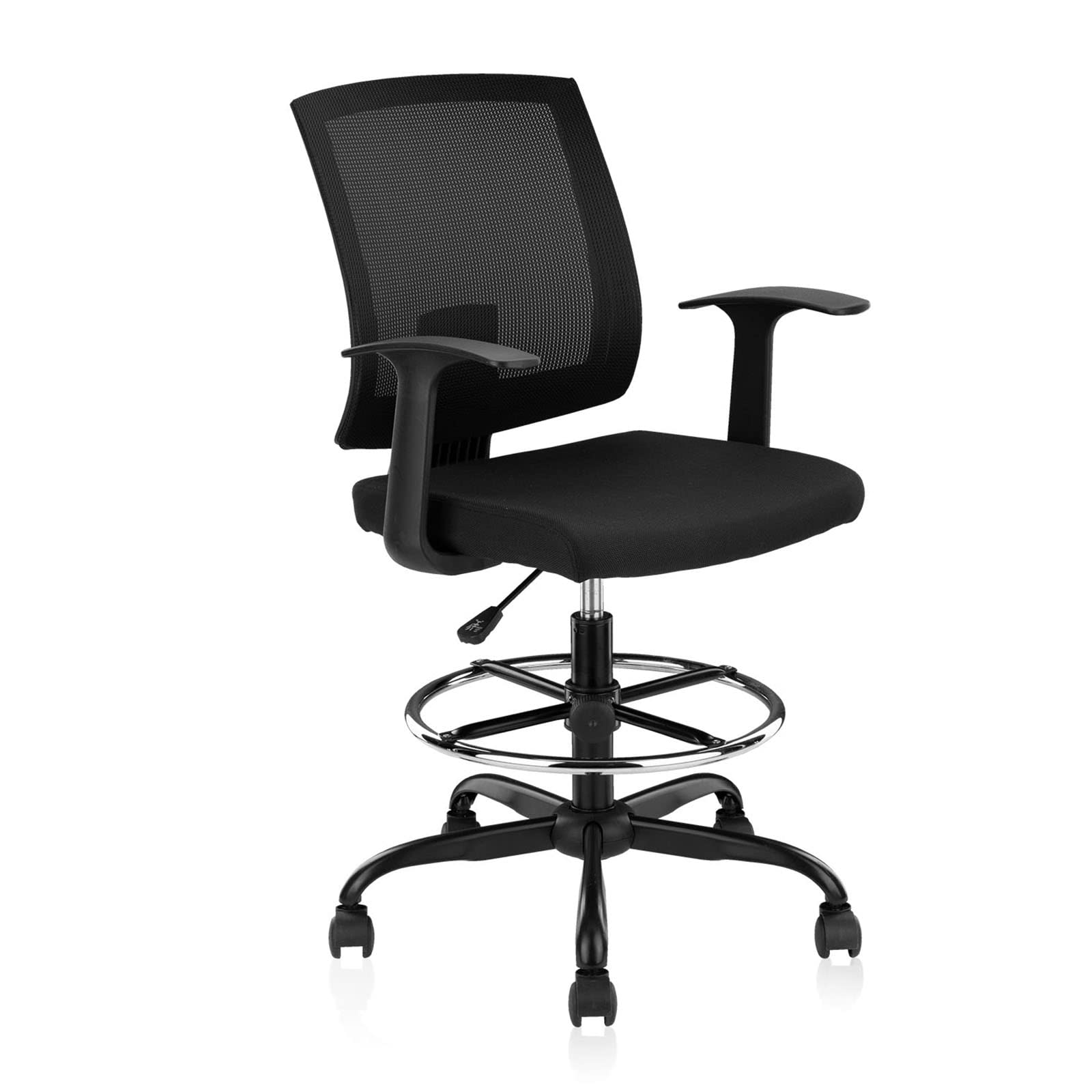 CLATINA Adjustable Drafting Chair - Ergonomic Tall Office Mesh Chair with Foot Ring for Standing Desks, Swivel Task Chair for Studio, Dental, Salon & Office Use - Perfect for Artists, Architects & Professionals