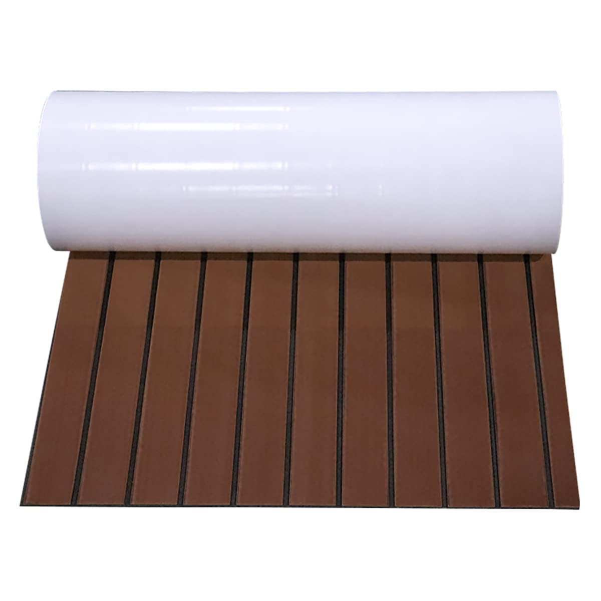 ECYC 23.62x94.49 Inch Non-Slip EVA Foam Boat Decking Sheet - Waterproof Faux Teak Boat Floor Mat for Yachts, Pools & Marine Use - Dark Brown - Perfect for Deck Protection & Comfort While Fishing or Relaxing