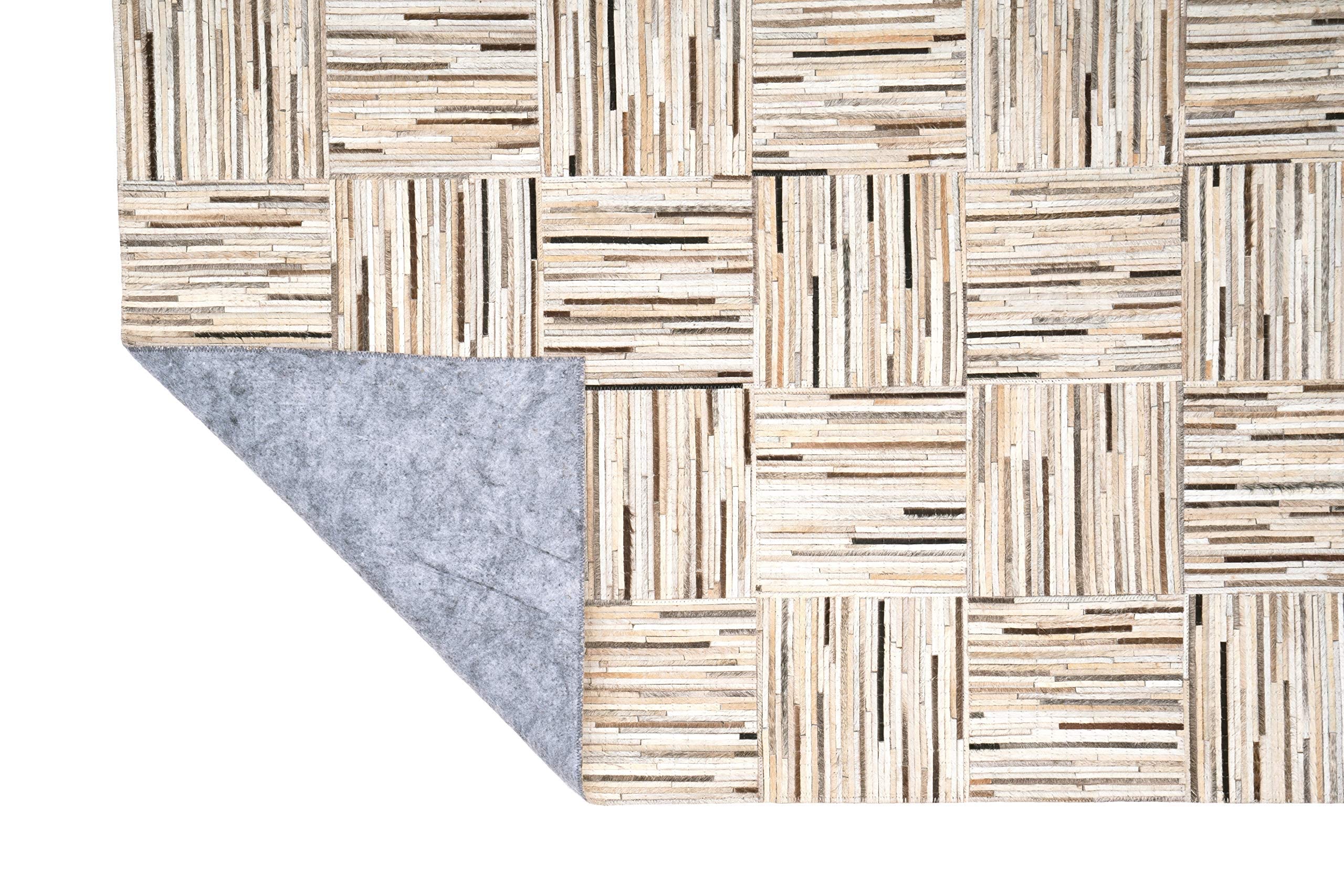 Loominaire Handmade Natural Fiber Rug - Easy Maintenance Lodge Leather Carpet for Living Room, Bedroom & Family Room - 2'3