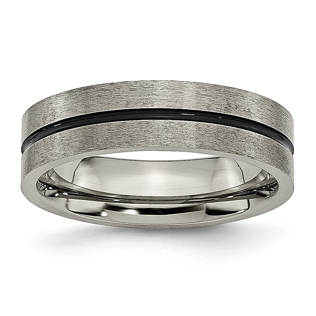 Titanium Black 6mm Wedding Band Ring for Women - Elegant Jewelry Gift for Her, Perfect for Anniversaries & Special Occasions