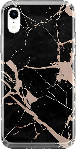 Cracked Rose Gold Black Marble