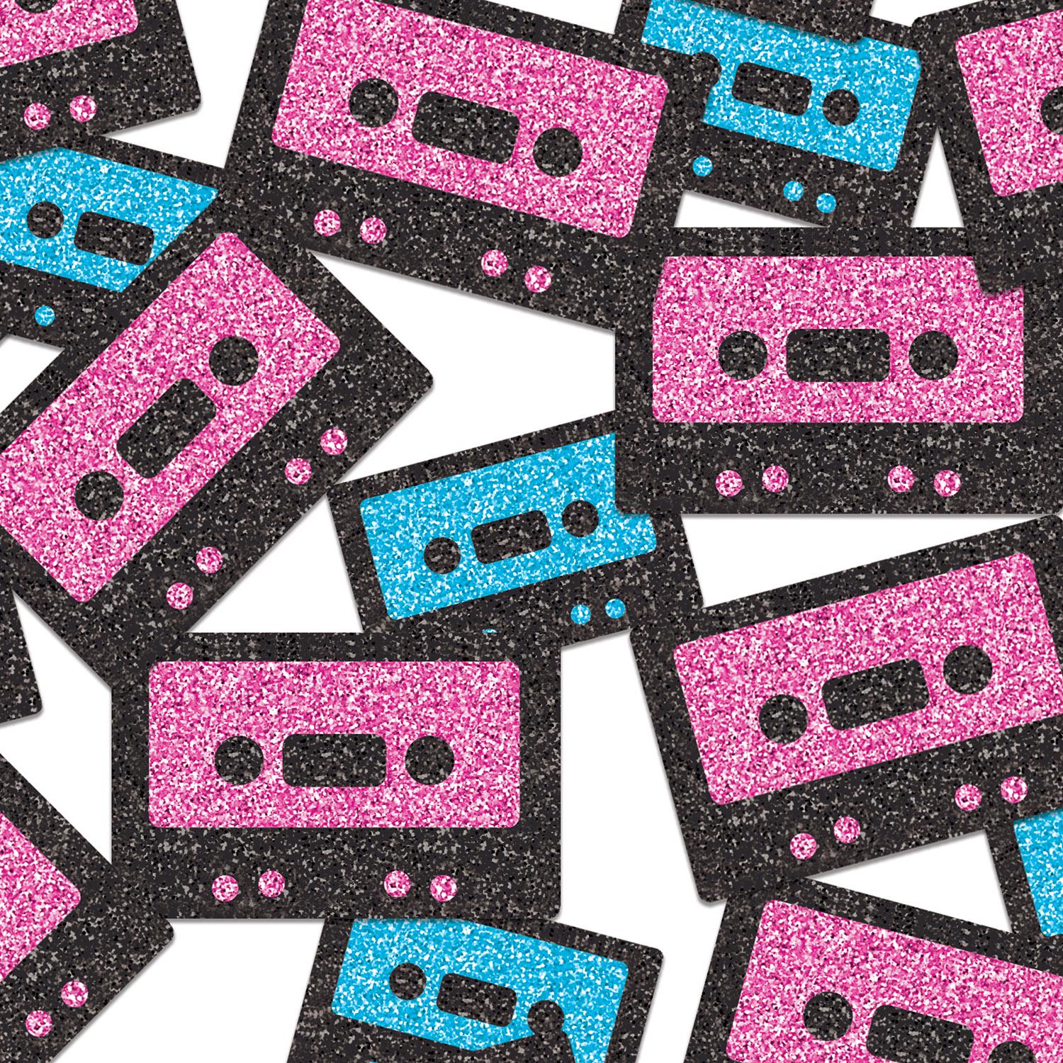 12 Pack Beistle Cassette Tape Deluxe Party Sparkle Confetti (0.5 Oz/Pkg) - Retro Music Theme Party Decorations for Birthdays, Weddings & 80s Themed Events