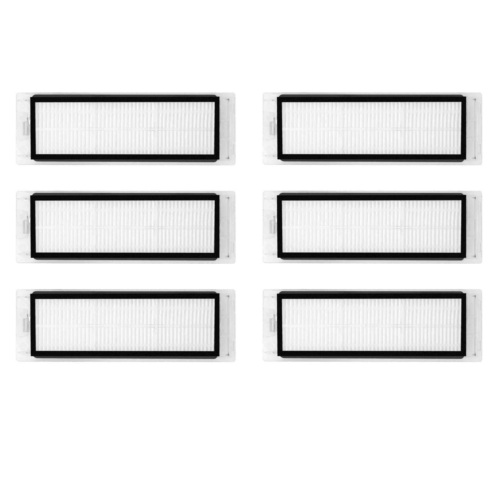 6 Pack Washable HEPA Filter Replacement for Roborock Q5/Q5+ Robot Vacuum - Compatible Dust Bin Accessories - Perfect for Pet Hair, Allergies & Hardwood Floors Cleaning