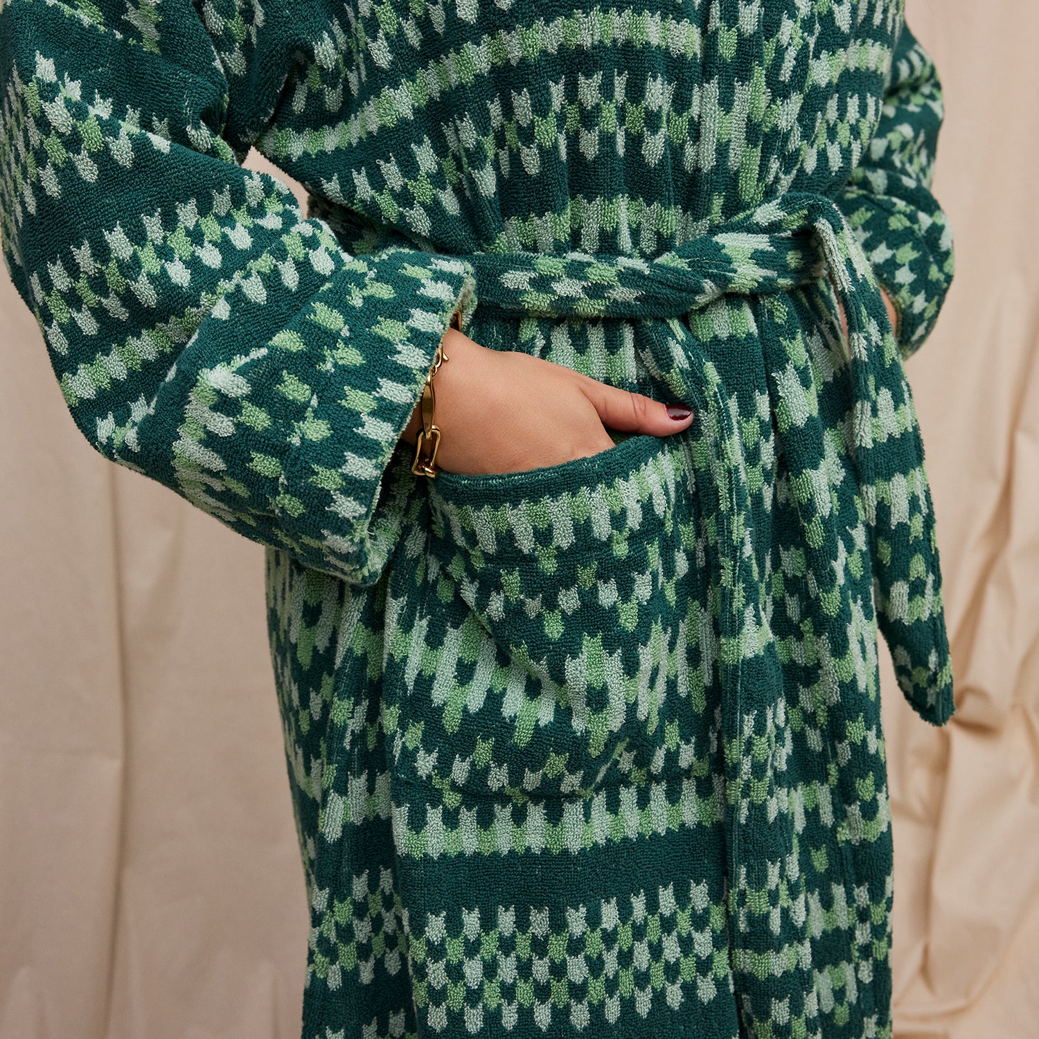 Arlette Soft and Cozy Towelling Robe for Women - Forest Green - Perfect for Spa, Bath, and Lounging at Home