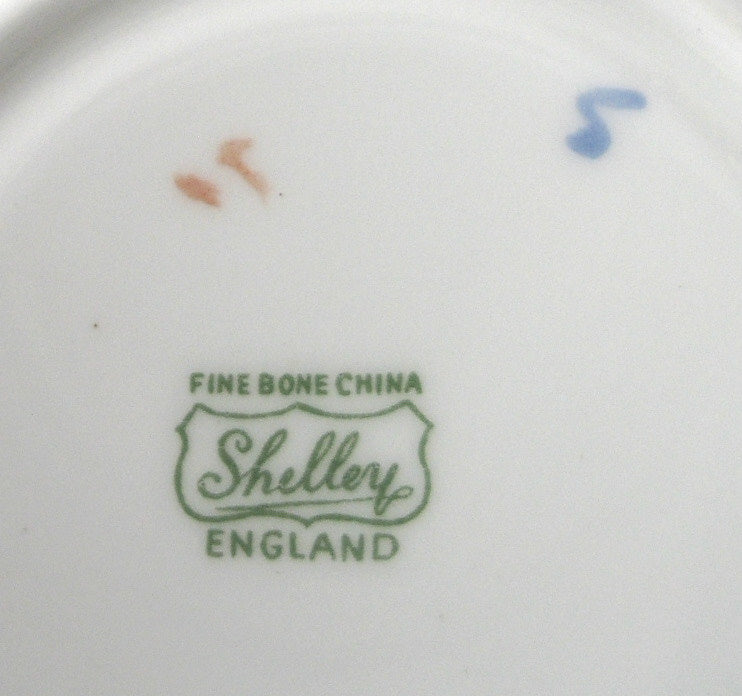 Vintage Shelley Davies Tulip Demitasse Cup and Saucer Set - Henley Shape with Elegant Blue Trim | Perfect for Afternoon Tea, Coffee Lovers & Collectible Porcelain Display
