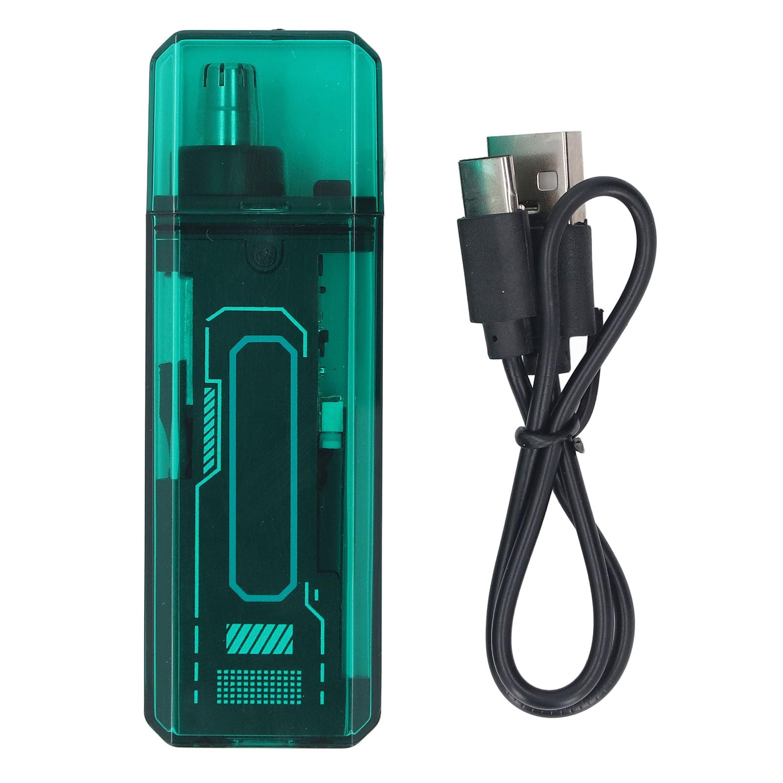 Electric Nose Hair Trimmer for Women - Rechargeable & Waterproof Nose Hair Clipper with LED Light, Portable & Painless Grooming Tool - Perfect for Travel, Home & Personal Care (Green)