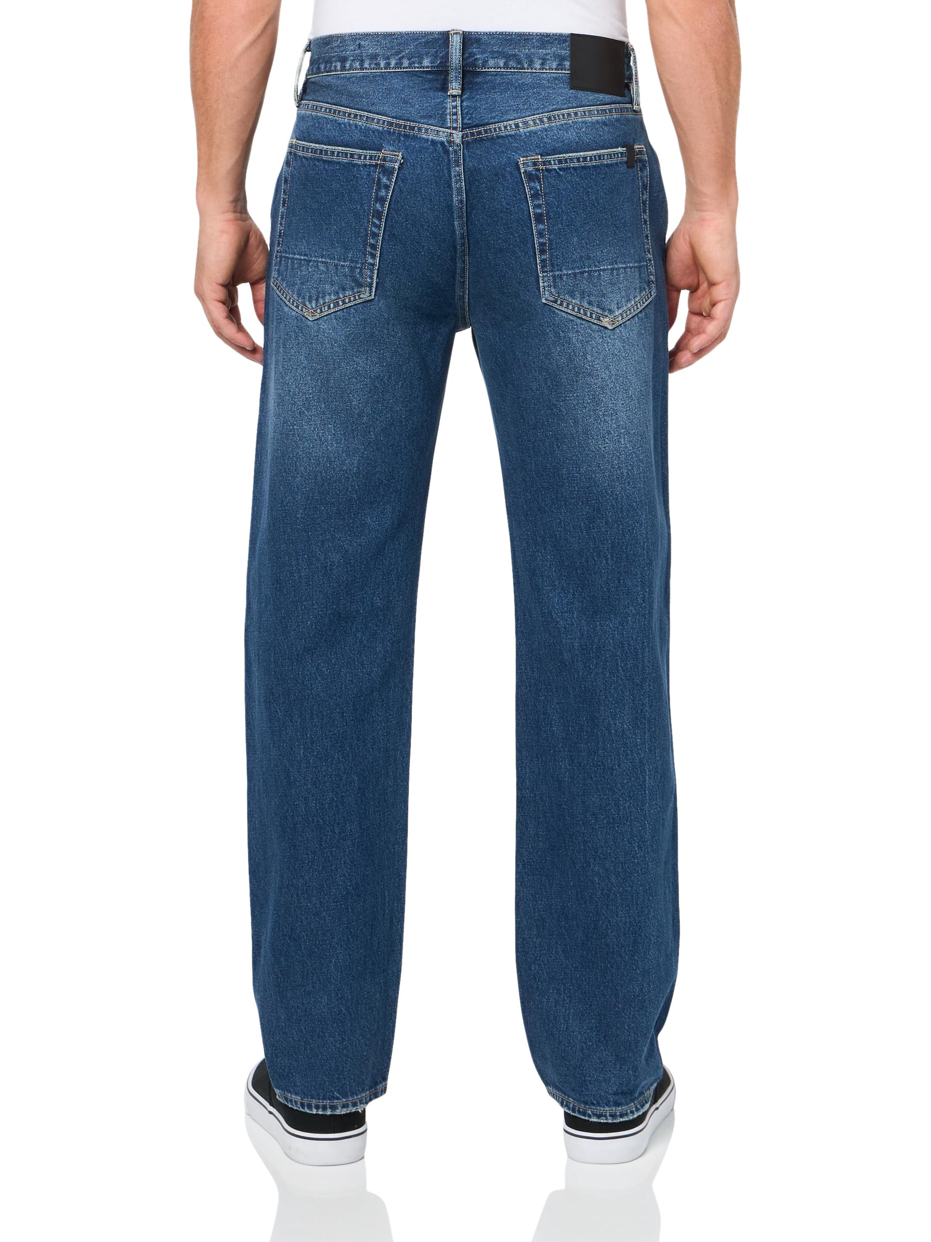 Men's Reid Straight Fit Denim Jeans - Classic Blue Stretch Comfort Jeans for Casual Wear & Everyday Outfits