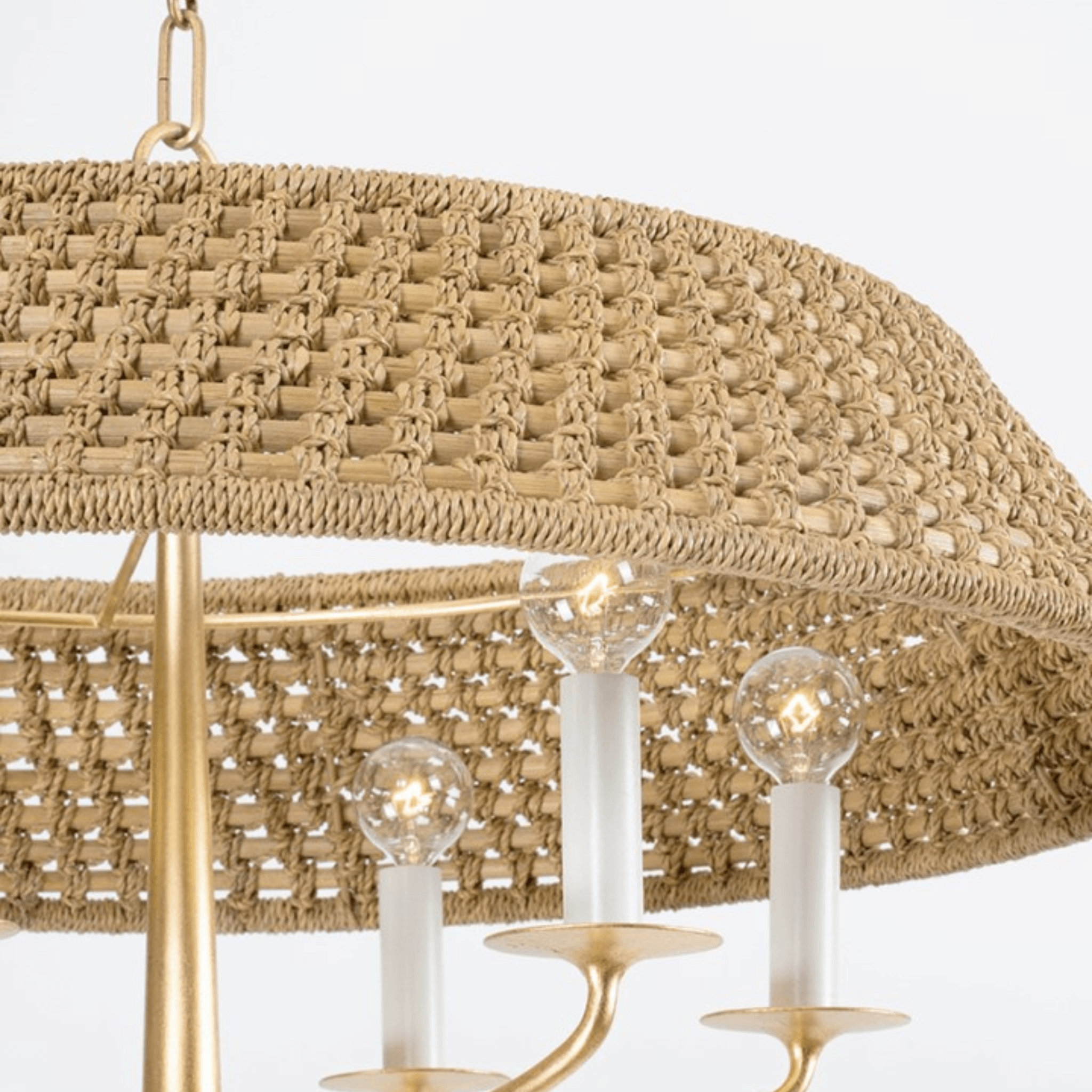 Bradley Natural Woven Chandelier - Handcrafted Rattan Pendant Light Fixture in 2 Sizes (16