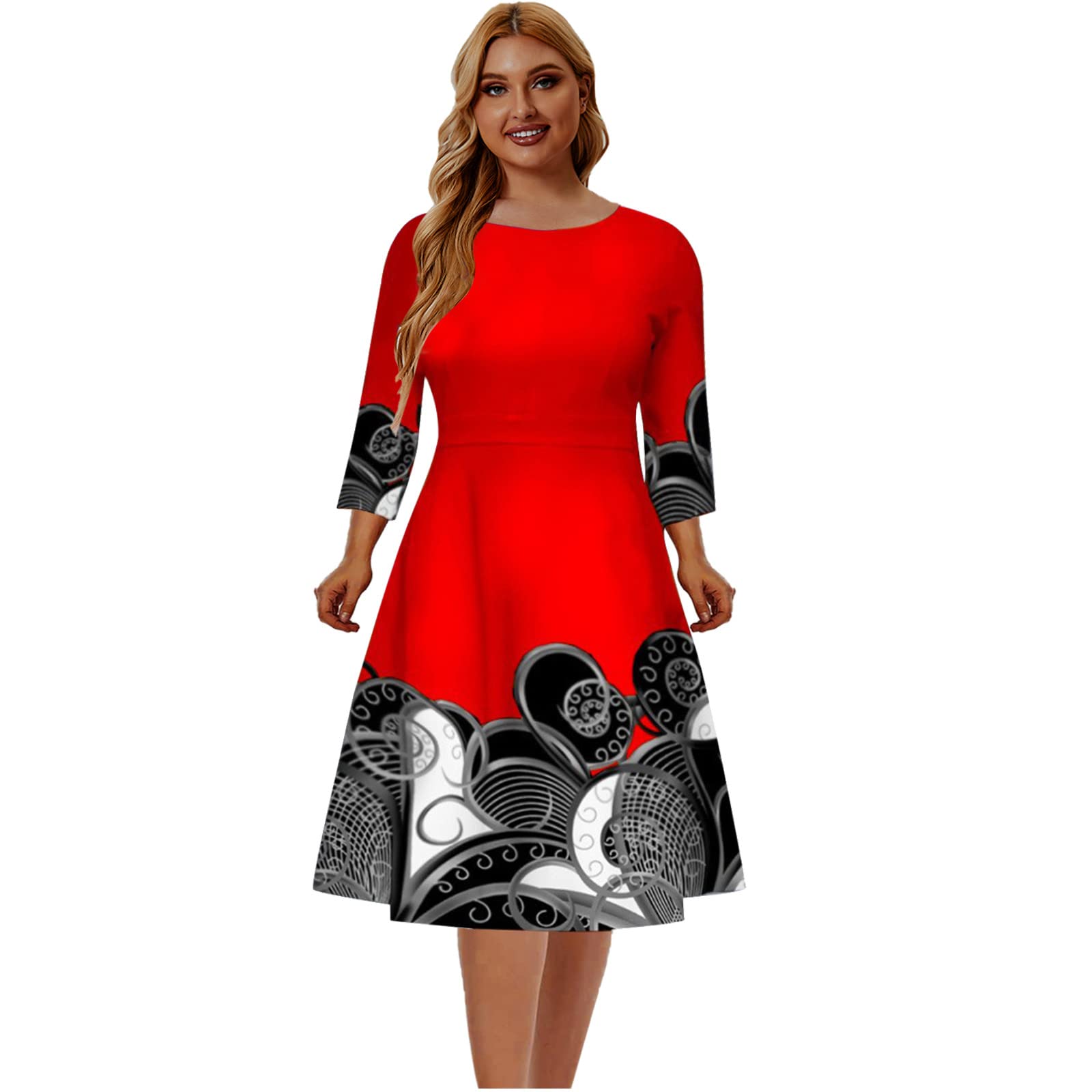 Elegant Plus Size Sequin Midi Dress for Women - Long Sleeve Solid Splicing Evening Party Prom Gown | Perfect for Cocktail Parties, Weddings & Special Occasions