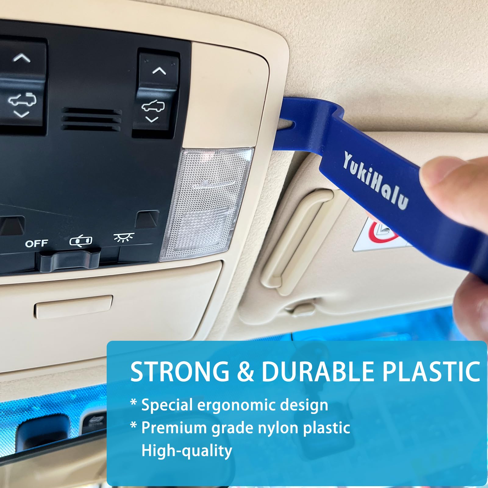YukiHalu Car Trim Removal Tool Kit - No Scratch Pry Tools for Auto Door Panels, Fasteners, Clips, Rivets, Molding, Dashboards & Stereo Systems | Professional Auto Interior Repair & Installation Accessories for DIY & Mechanics