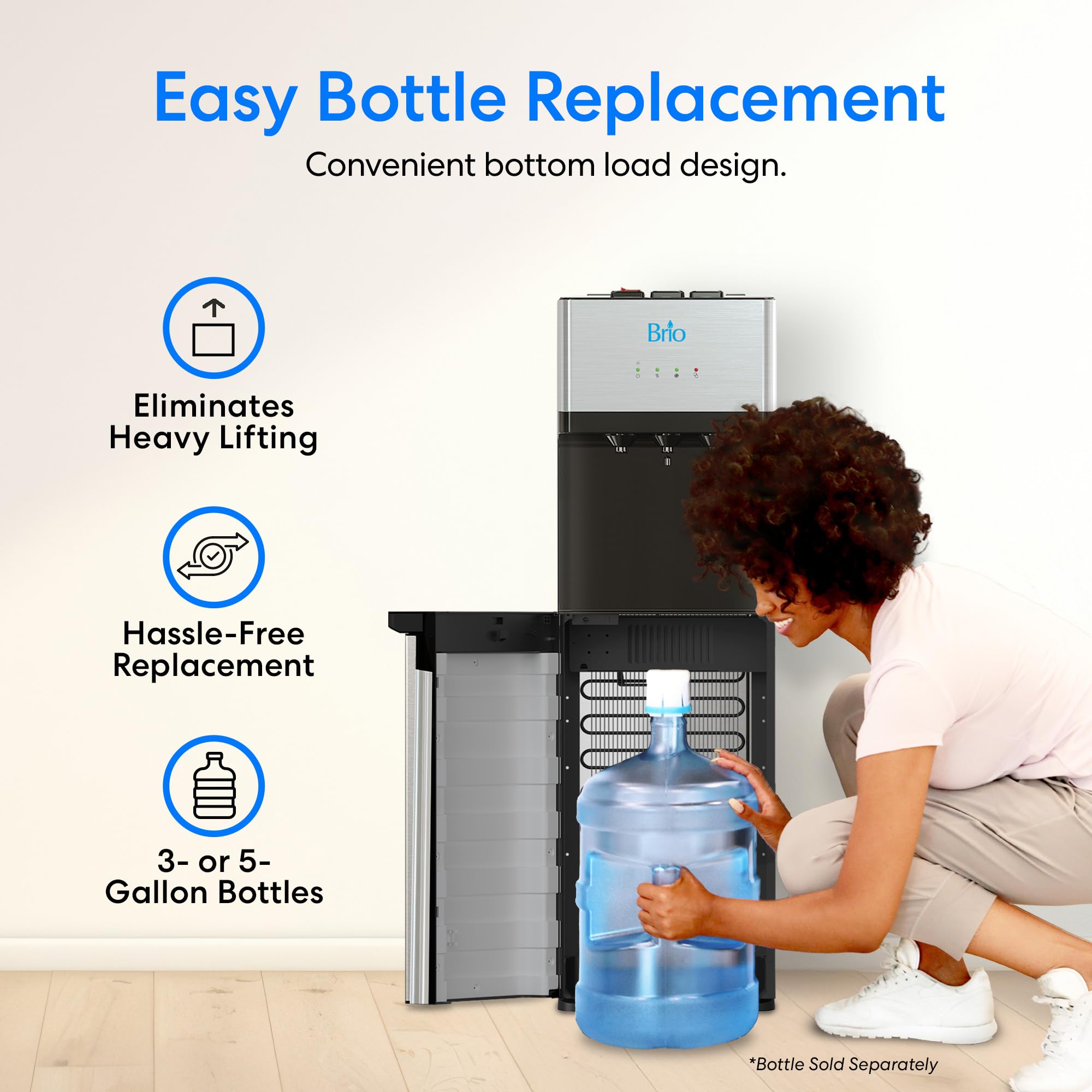 Brio Self-Cleaning Bottom Loading Water Cooler Dispenser - Limited Edition with 3 Temperature Settings (Hot, Cold & Cool) - UL/Energy Star Certified - Perfect for Home, Office & Commercial Use