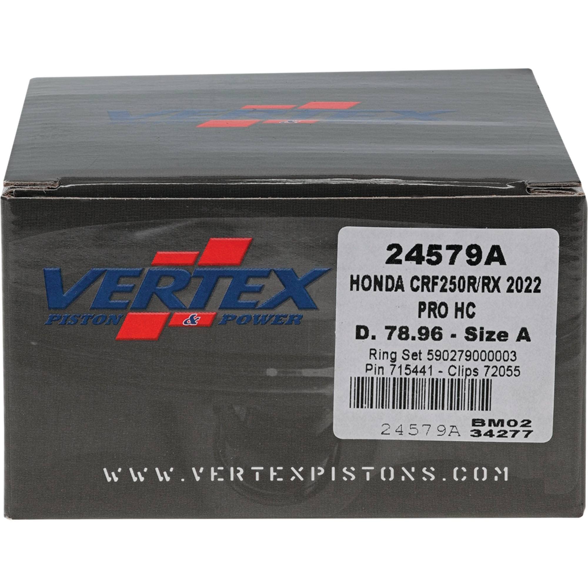 Vertex 24579A Forged High Compression Piston Kit - Compatible with Honda CRF250R & CRF250RX (2022) | 79mm Bore, 250cc Engine | Perfect for Off-Road Racing & Performance Upgrades